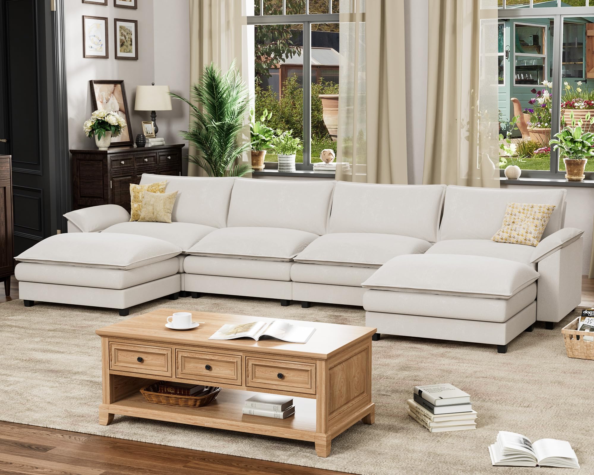 Homall 80" Modular Sectional Sofa, Loveseat Sofa Couch with Double-Layer Cushion, DIY Combination Chenille Deep 2-Seat Cloud Couch for Living Room, Apartment (Bright Grey, Loveseat Sofa)