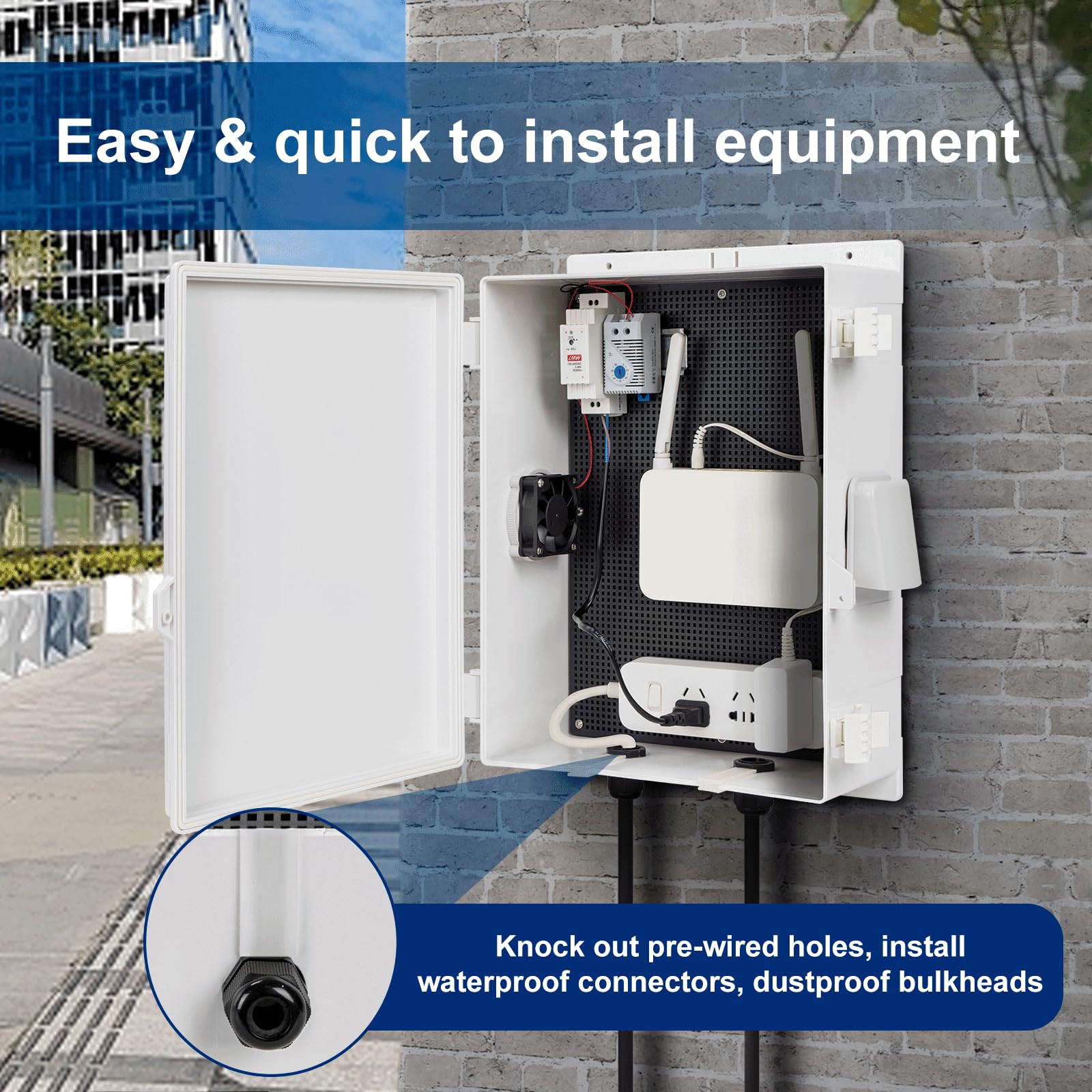 Namunanee Outdoor Electrical Junction Box, ABS Water Resistant Enclosure with Internal Mounting Panel & Hinged Cover, 9.2" H* 7" L* 4.6" W
