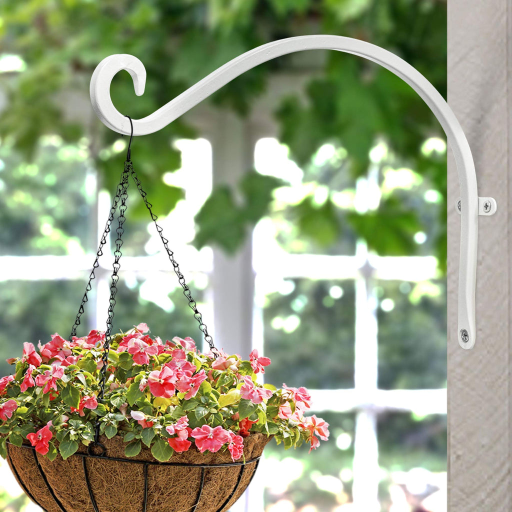 Qiang Ni Heavy-Duty Plant Hanger - 16 Inch 80lbs Metal Wall Mount Plant Bracket for Indoor Outdoor Hanging Bird Feeders, Flower Baskets, Lanterns