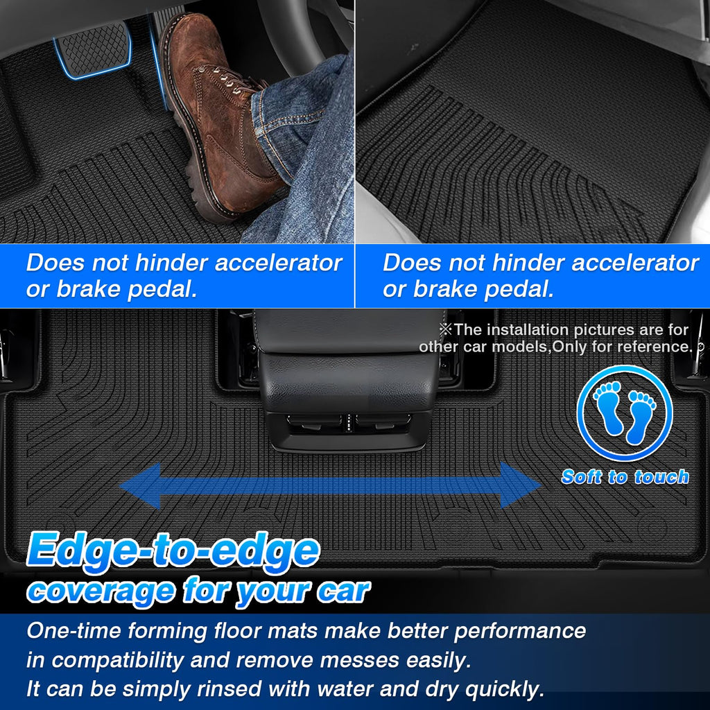 Cartist Floor Mats Compatible with Kia EV6 2022 2023 2024 2025 2026 Accessories All Weather Floor Liner Front & Rear 2 Rows Car Carpet Protection TPE Odorless