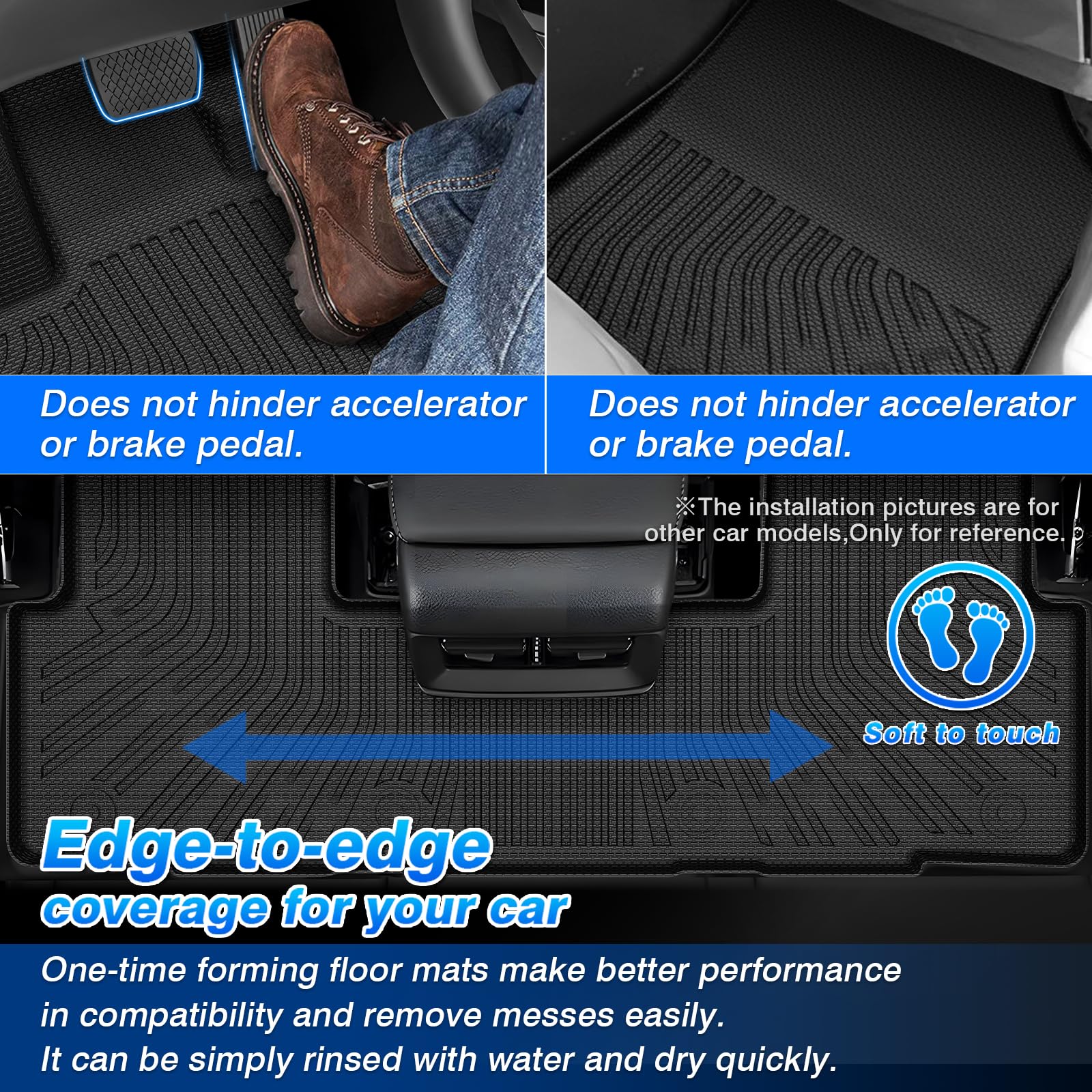 Cartist Floor Mats Compatible with Kia EV6 2022 2023 2024 2025 2026 Accessories All Weather Floor Liner Front & Rear 2 Rows Car Carpet Protection TPE Odorless