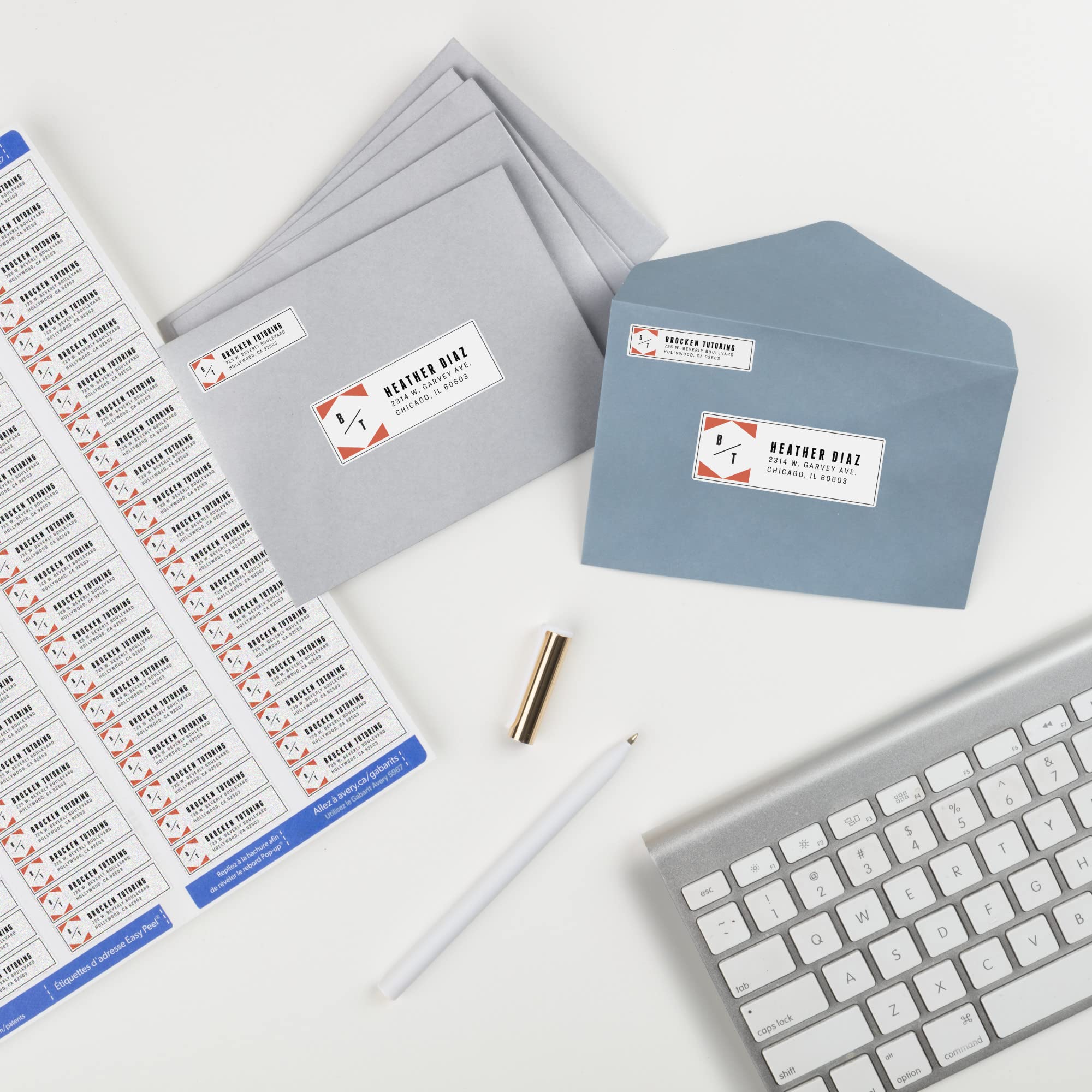 Avery Printable Return Address Labels with Sure Feed, 0.5" x 1.75", White, 20,000 Blank Mailing Labels (05967)