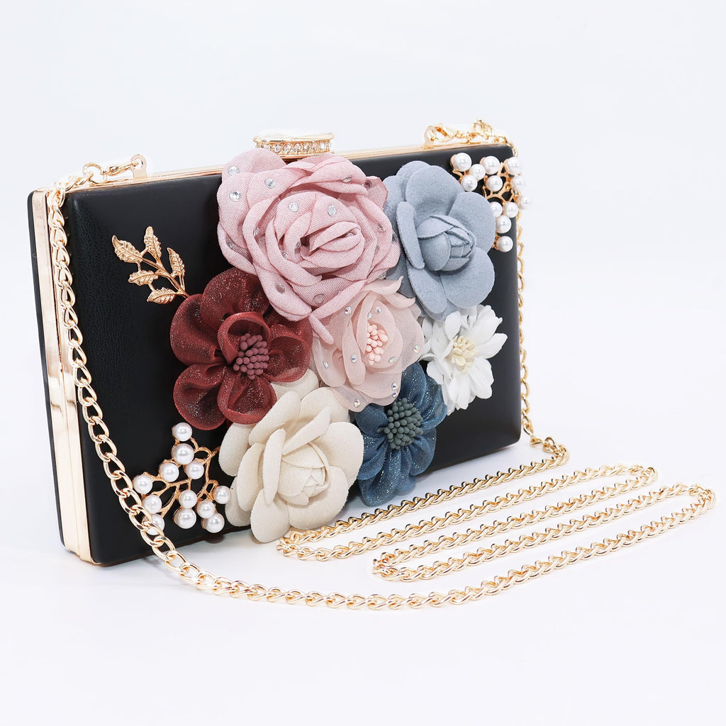 Evening Bag for Women, Flower Wedding Evening Clutch Purse Bride Floral Clutch Bag