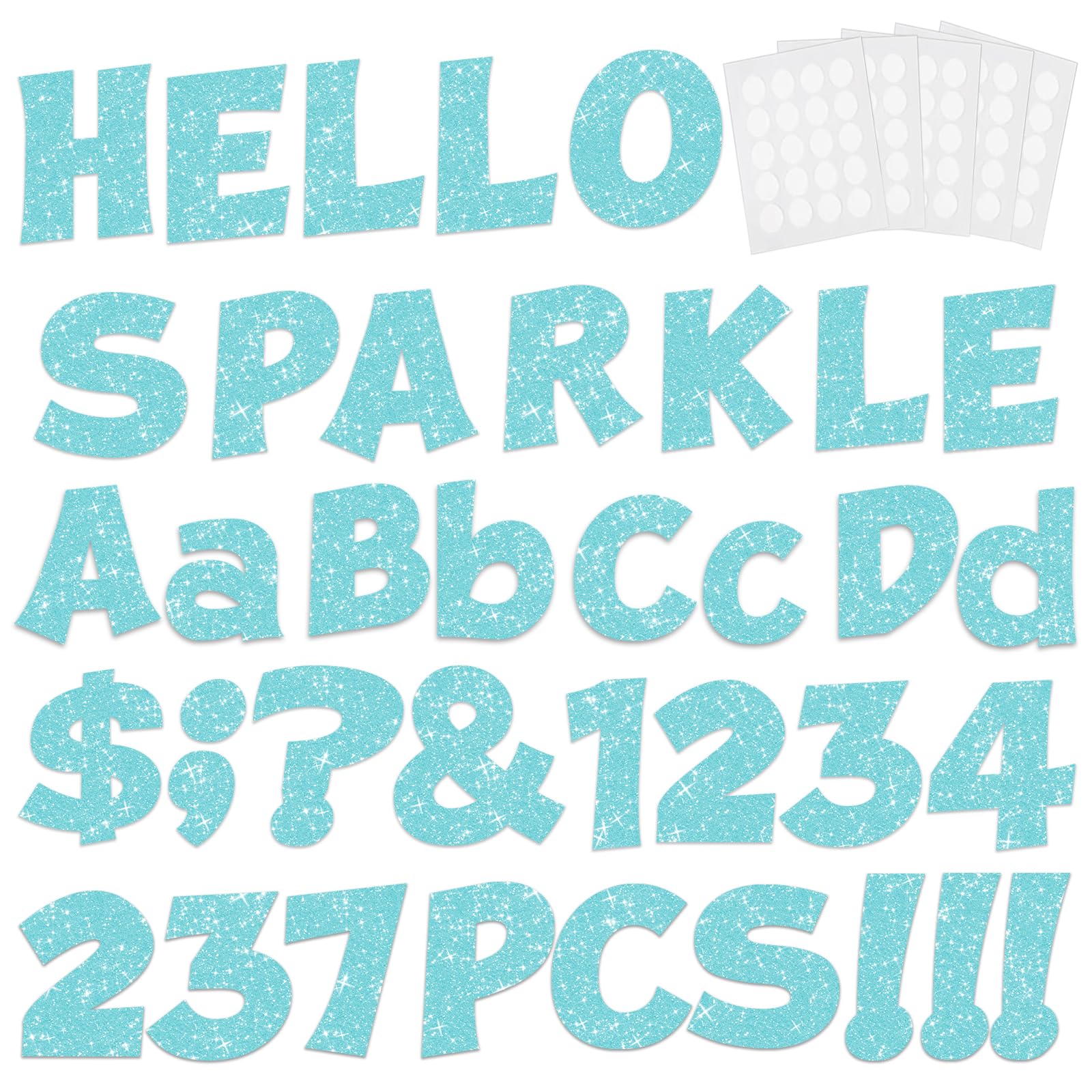 237 Pcs Glitter Bulletin Board Letters, Numbers and Punctuation, Poster Board Letters Alphabet Cut Out Cardboard Letters Accessories for Classroom Display Decorating Supplies 4inch (Black)