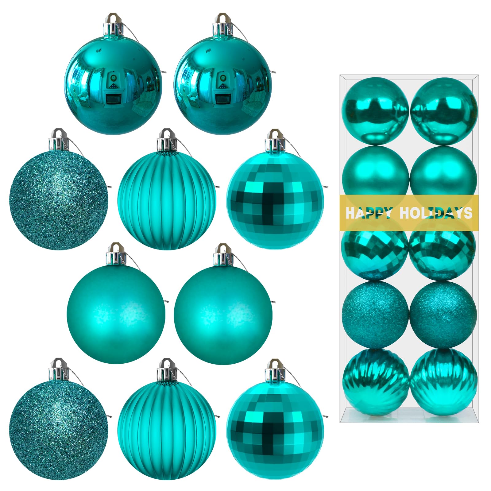 Bubblegun Pink 1.6" Small Christmas Balls Christmas Tree Decoration Ornaments Shatterproof Hanging Balls for Birthday Halloween Holiday Wedding Decorations Set of 12pcs