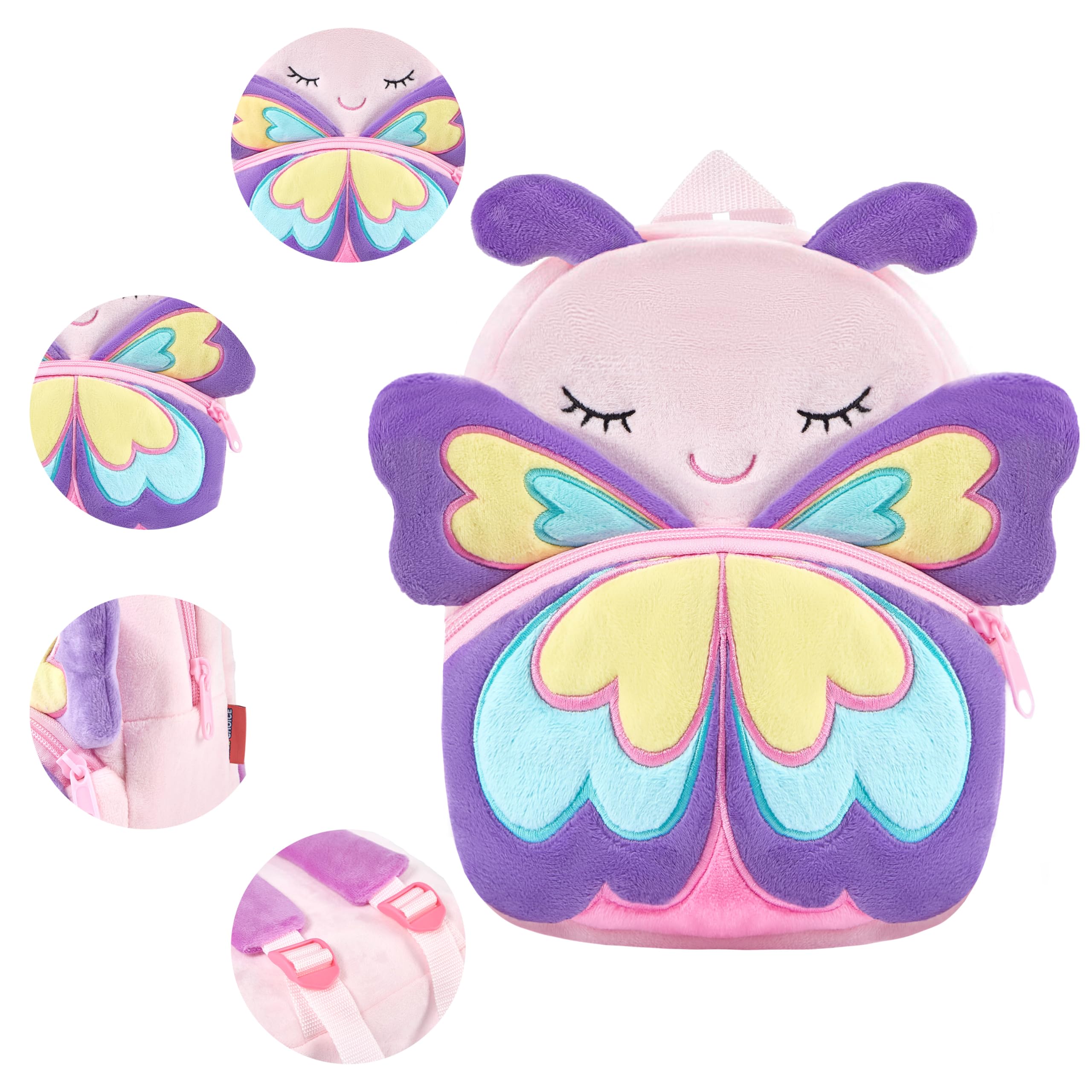 NICE CHOICE Cute Toddler Backpack Toddler Bag Plush Animal Cartoon Mini Travel Bag for Baby Girl Boy 2-6 Years(BB Unicorn)