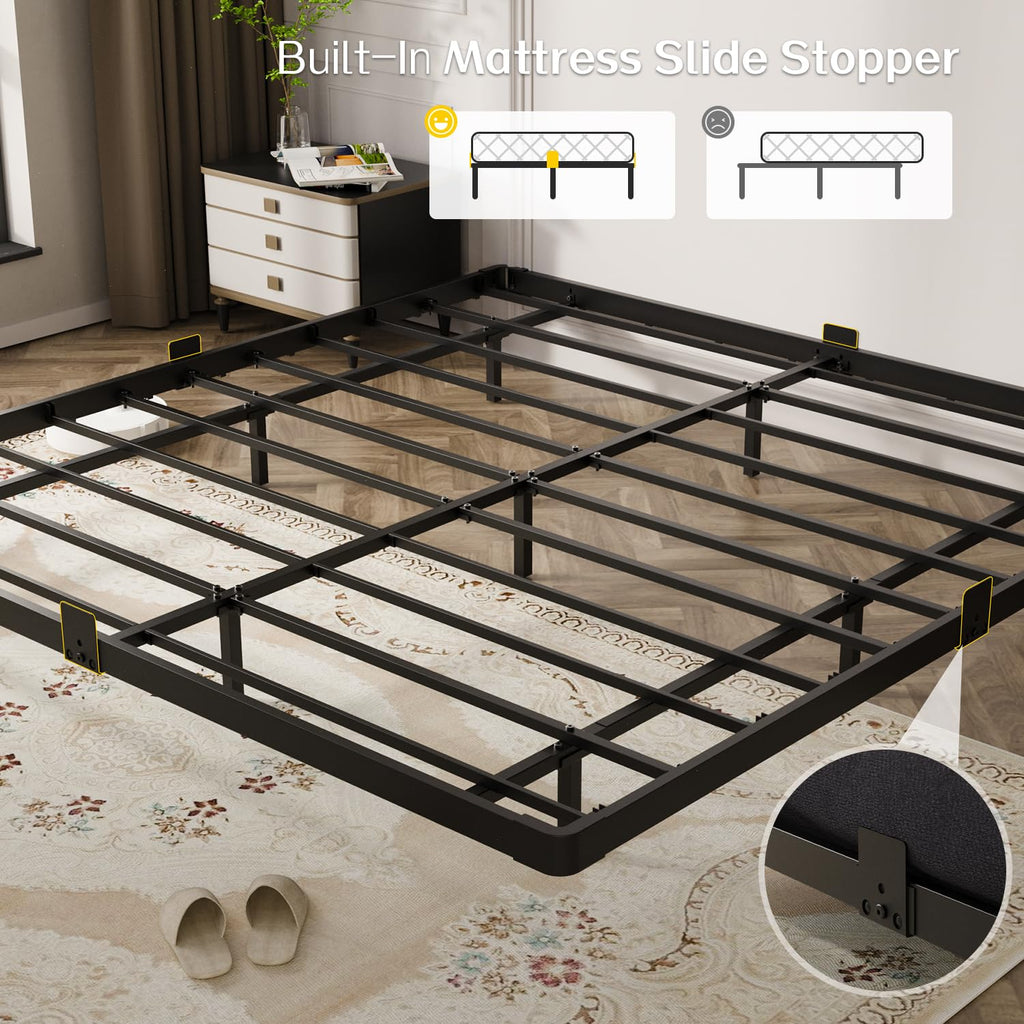 OLEVS Floating Bed Frame Full Size with Smart LED Lights and Charging Station - Modern Metal Platform Bed, Easy Assembly No Box Spring Needed