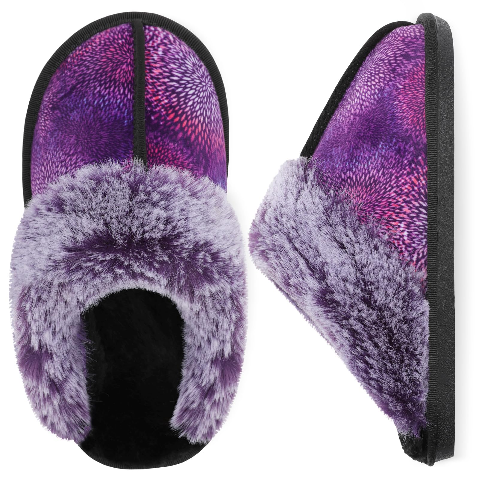 Besroad Winter Fuzzy House Slippers Sandals Plush Faux Fur Fluffy Flats Slippers Warm Slide Shoes for Women