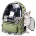 Cawypety Cat Backpack Carrier, Breathable Cat Carrier Large Space Bubble Pet Backpack for Kitty Small Dog up to 12lbs, Transparent & Foldable Pet Carrier for Travel Hiking (Black