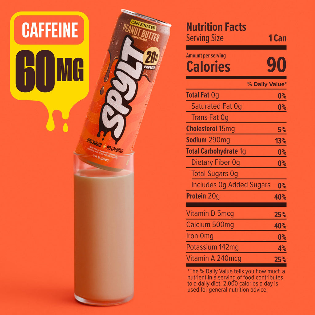 Spylt High Protein Milk - 6 Flavor Variety Pack with 60mg Caffeine & 20g Protein - 90 Calories, Ready to Drink, Sugar Free, Lactose Free Milk, Perfect for Workout Recovery & Afternoon Pick Me Up - 12 Count - Packaging May Vary