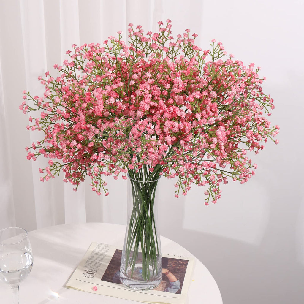 15 PCS Babys Breath Artificial Flowers Fake Babys Breath Flowers Artificial Bulk Blue Gypsophila Bouquets Real Touch Faux Flowers for Wedding Floral Arrangement Party Home Decoration