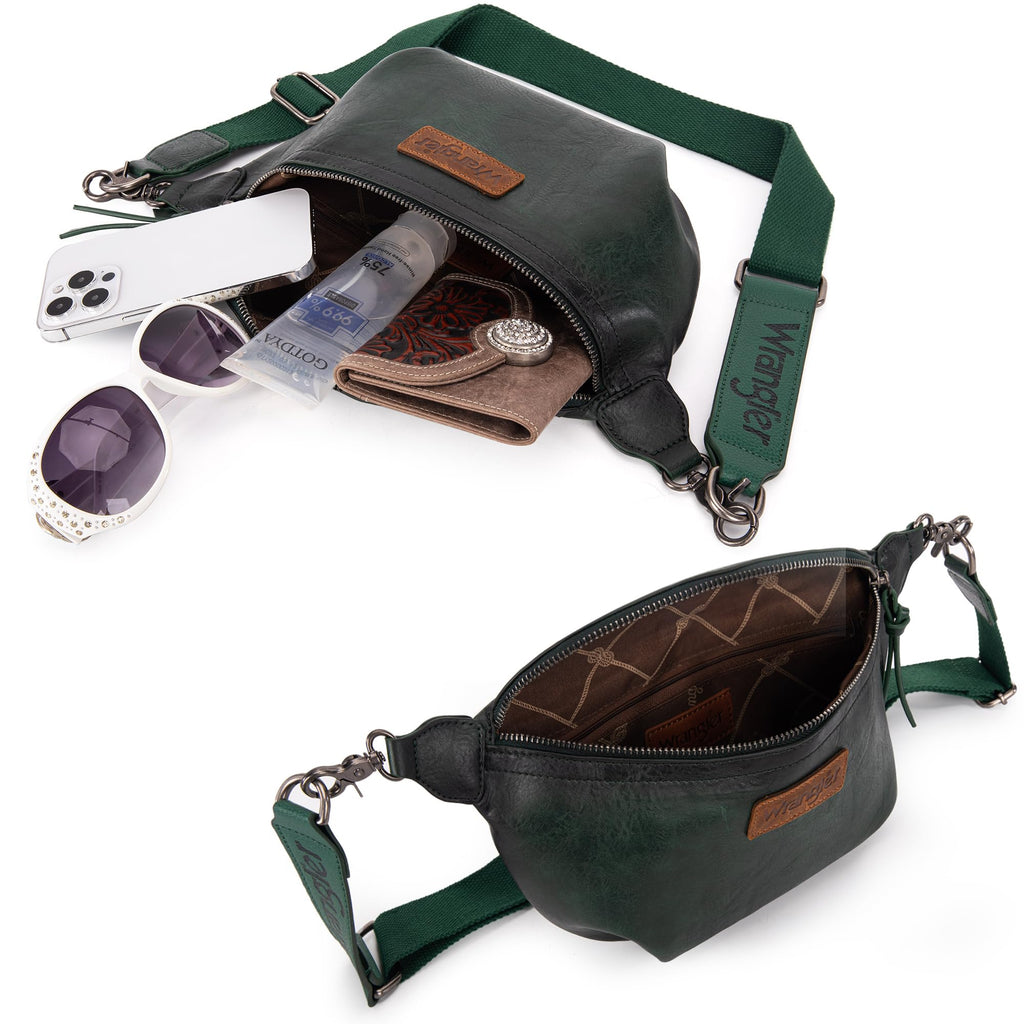 Wrangler Crossbody Bags for Women Large Fanny Packs Bum Bag Travel Belt Bags Sling Purse