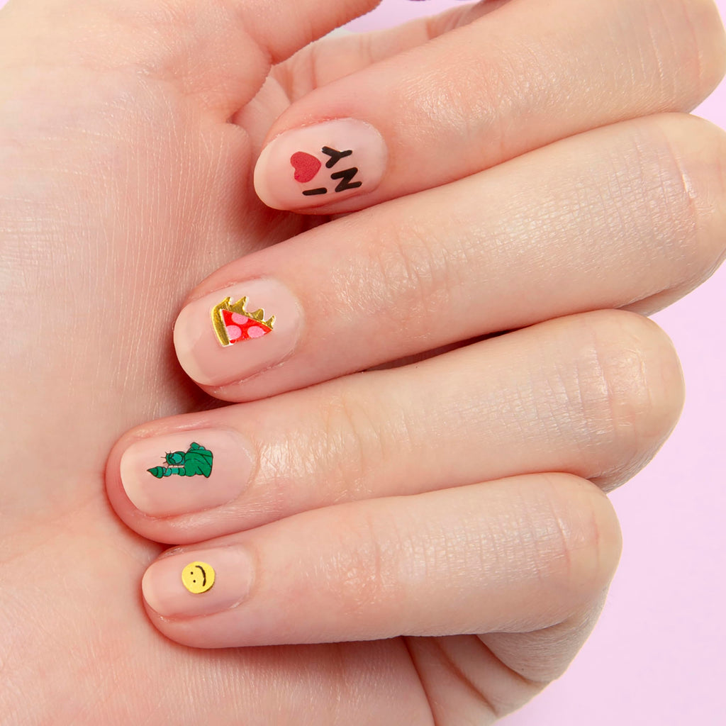 Omy Friends & Animals Nail Stickers for Kids - 200 Stickers, Waterproof, Durable, Fun, Creative Designs | Strong Enough to Last Through Hand Washing - Easy to Apply, Safe, Non-Toxic | Age 3 and Up