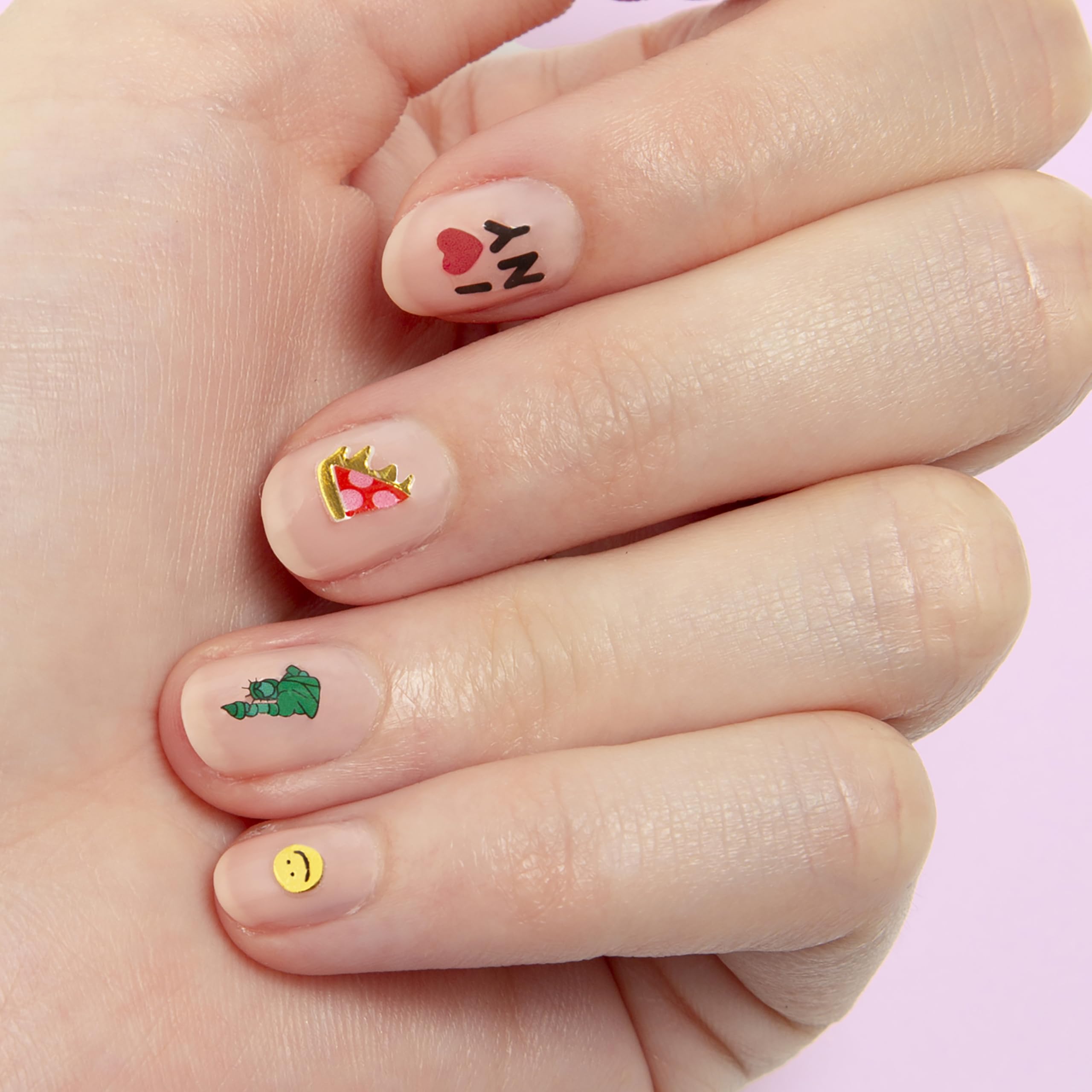 Omy Friends & Animals Nail Stickers for Kids - 200 Stickers, Waterproof, Durable, Fun, Creative Designs | Strong Enough to Last Through Hand Washing - Easy to Apply, Safe, Non-Toxic | Age 3 and Up