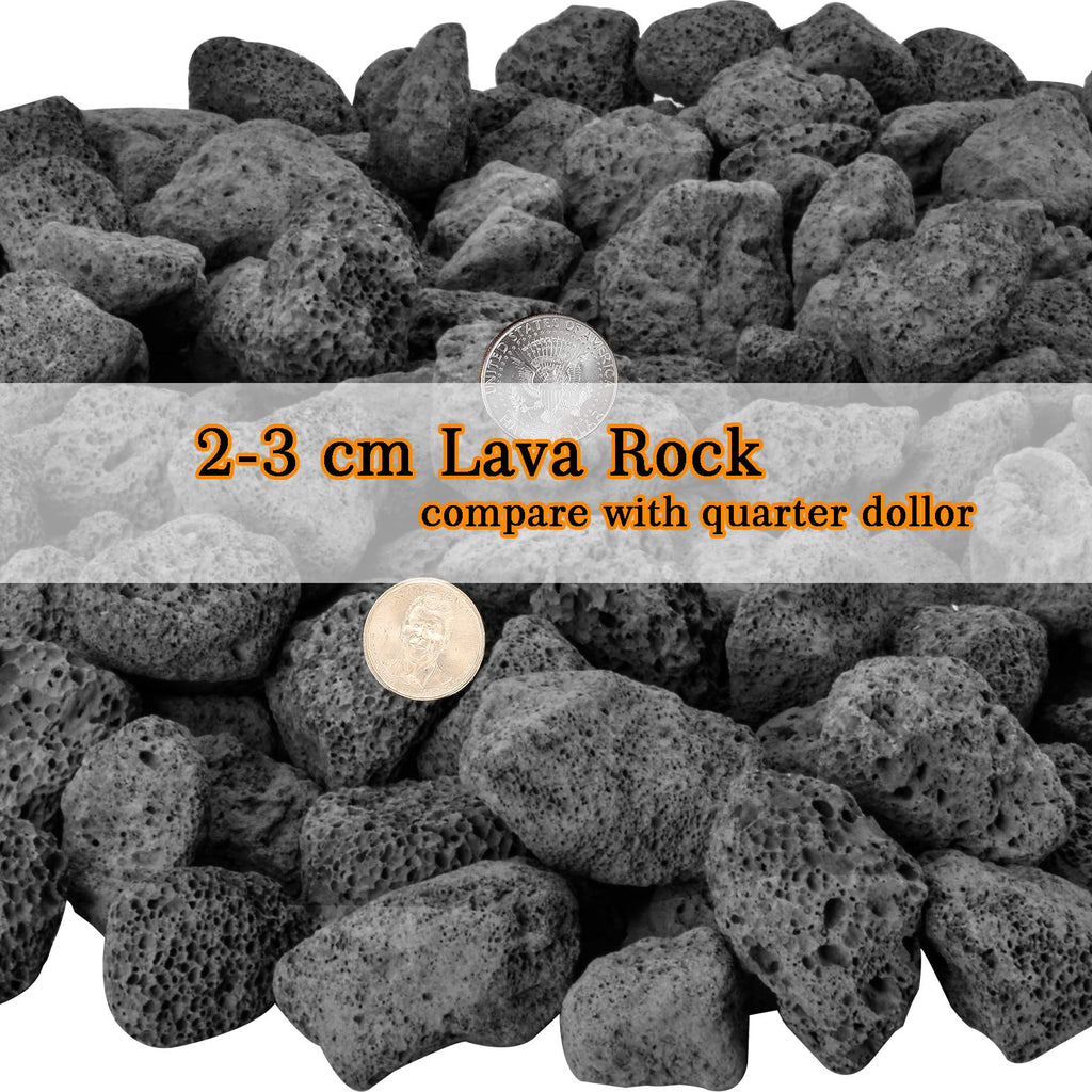 Mr. Fireglass 10 Pounds Black Natural Lava Rock for Indoor Outdoor Gas Fire Pits Fireplaces & Barbecue Grills | Volcanic Lava Stones for Decorating Garden Landscaping, Potted Plants, 0.2"-0.3"