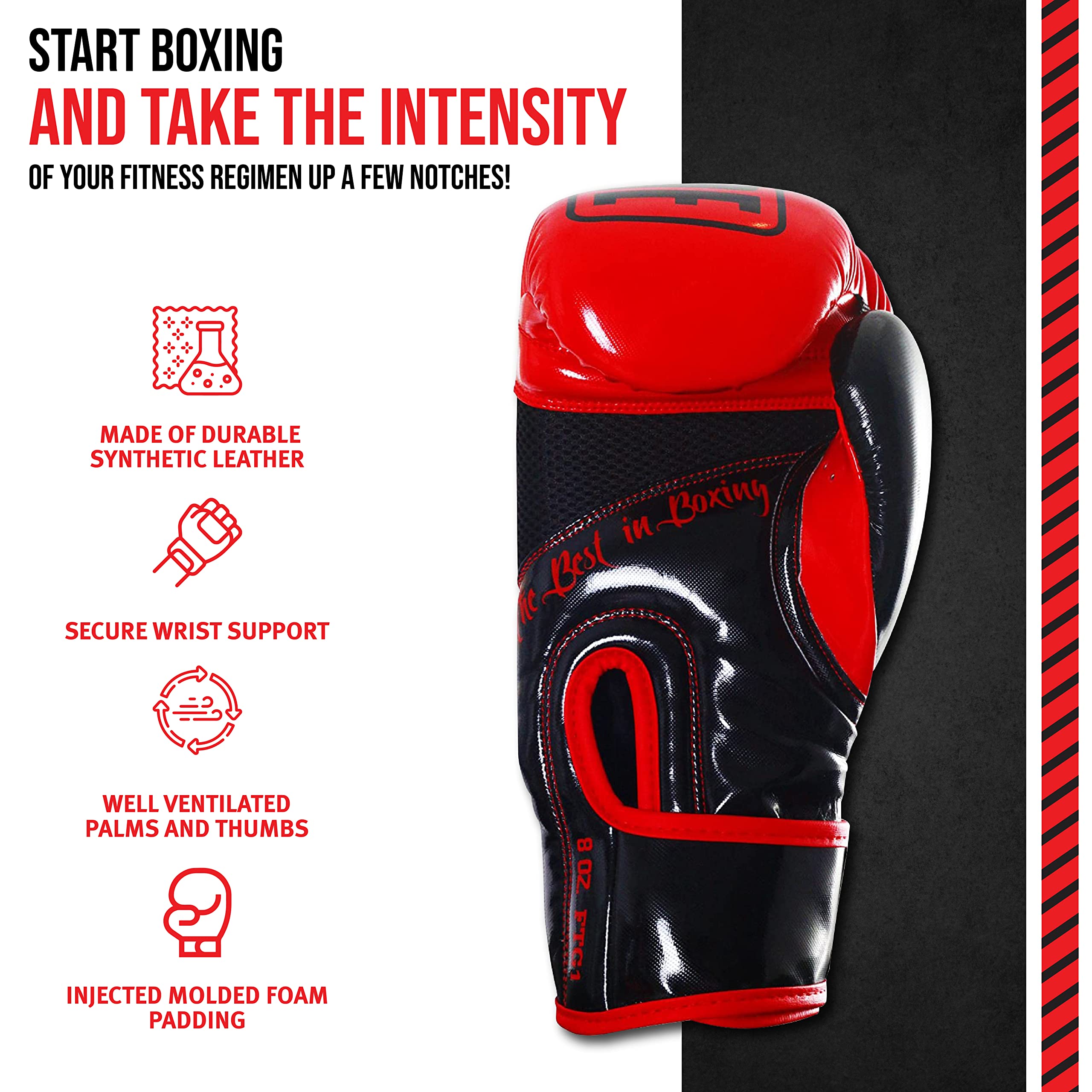 Ringside Apex Bag Gloves, IMF-Tech Boxing Gloves with Secure Wrist Support, Synthetic Boxing Gloves for Men and Women