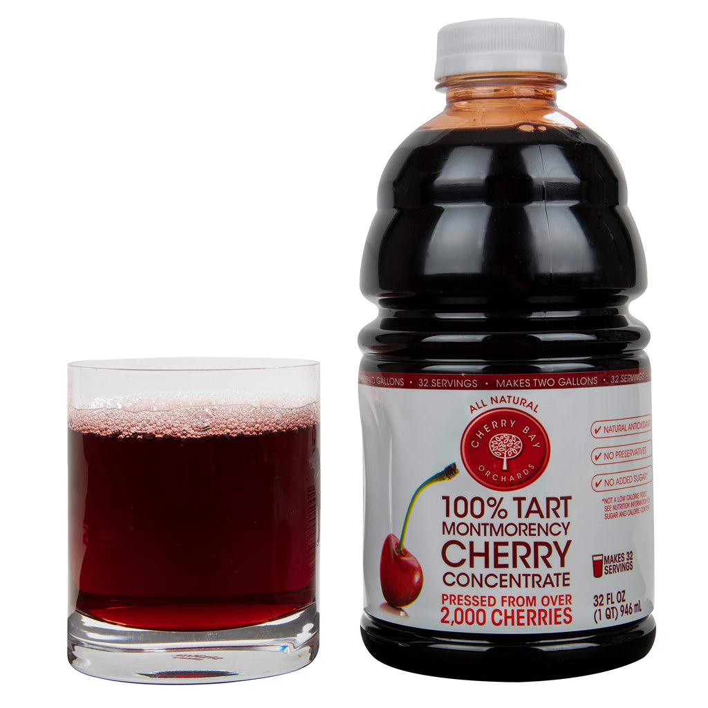 Cherry Bay Orchards Tart Cherry Concentrate - All Natural Juice to Promote Healthy Sleep, 16oz Bottle - Gluten Free, Natural Antioxidants, No Added Sugar or Preservatives
