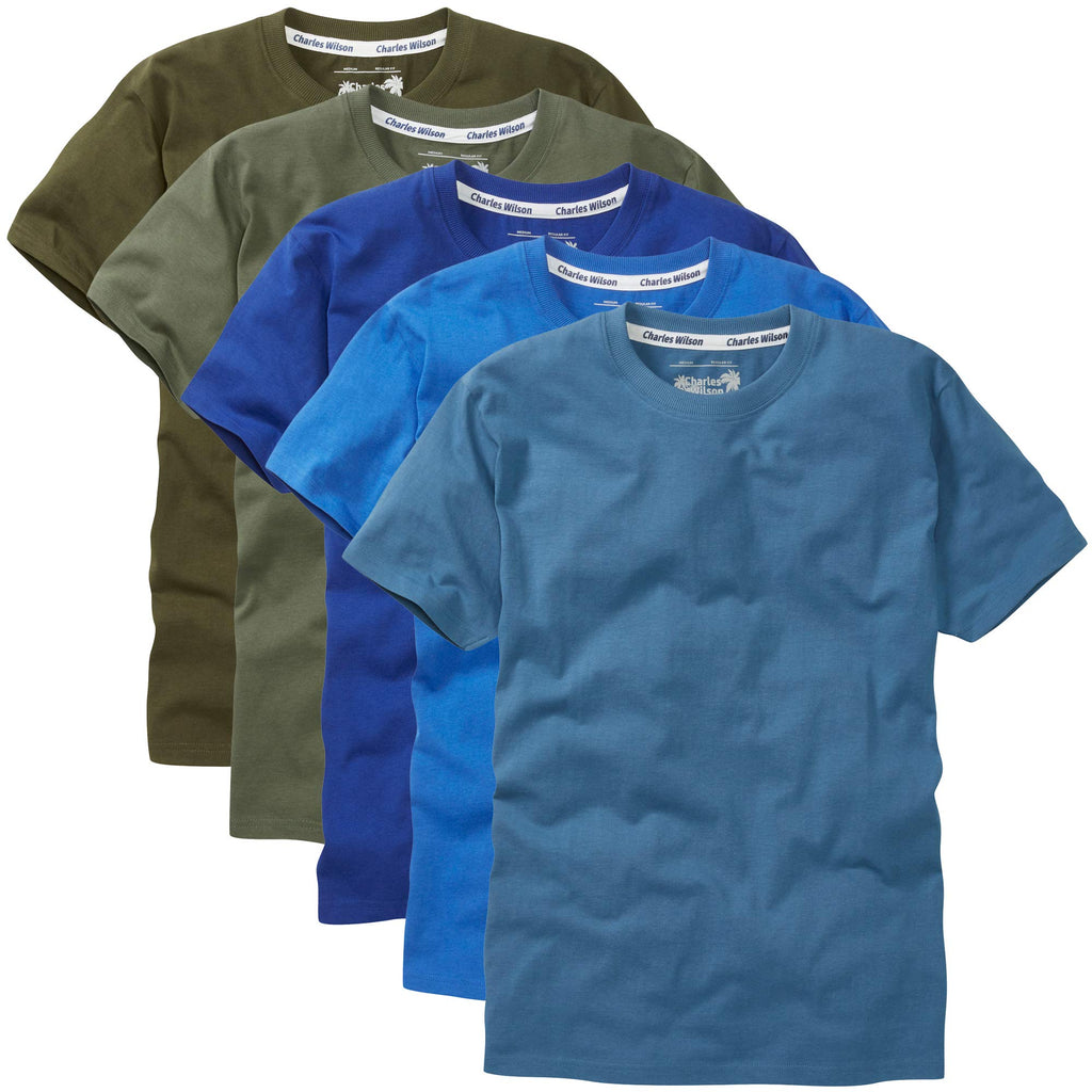 Charles Wilson Men's 5 Pack Crew Neck T-Shirt