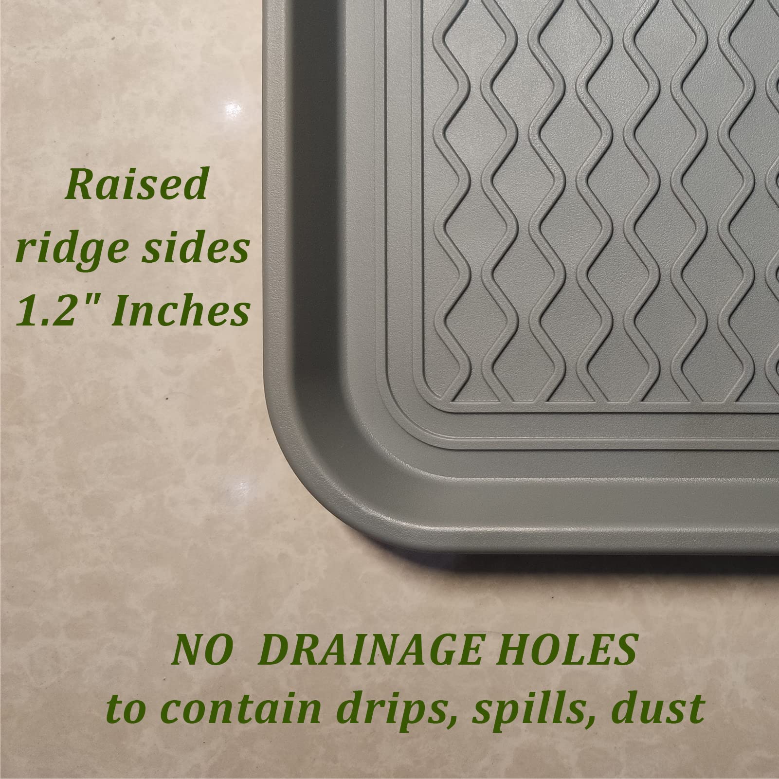2 Pack Large Multifunctional Tray Mat Washable Indoor or Outdoor Tray Mat for Shoes Boots Plants Pots Paint Tins Pet Bowls Car Storage, 30 x 15 x 1.2 Inches
