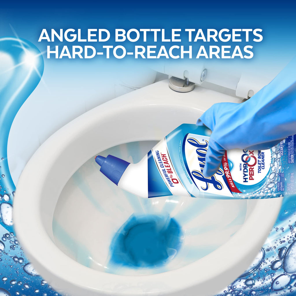 Lysol Toilet Bowl Cleaner Gel, for Cleaning and Disinfecting, Bleach Free, Ocean Fresh Scent, 24oz