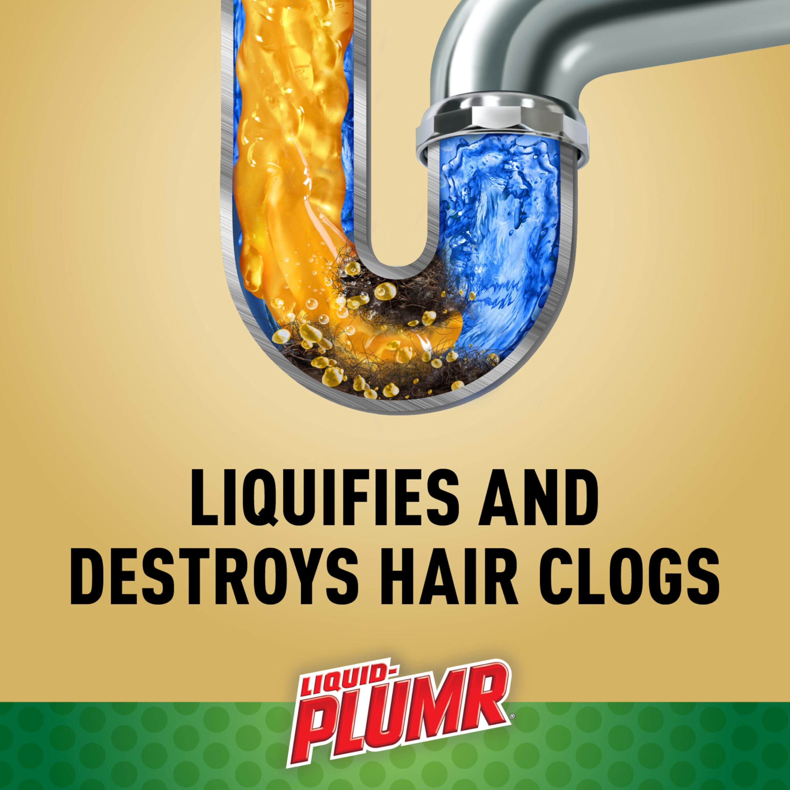 Liquid-Plumr Pro-Strength Hair Eliminator Gel Clog Remover, Hair Clog Remover and Drain Opener, Safe for All Septic Systems and Pipes, 16 fl. oz. Bottle