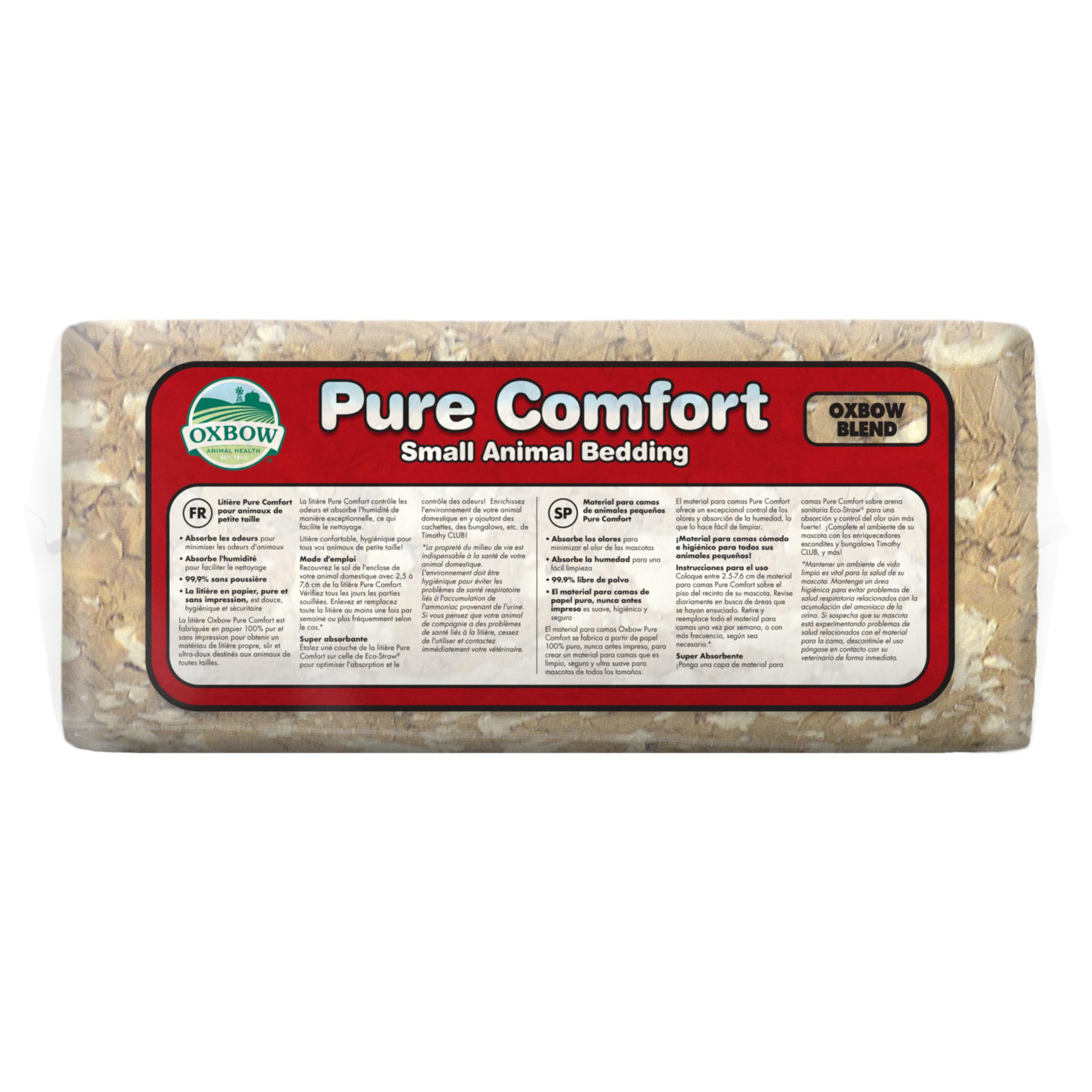 Oxbow Pure Comfort Bedding, Rabbit, Hamster, & Guinea Pig Bedding, Bunny Supplies for Litter Box, Pet Safe, Bunny Litter Box, Guinea Pig Cage, 99.9% Non-Dust, Blended, 36 Liter Bag