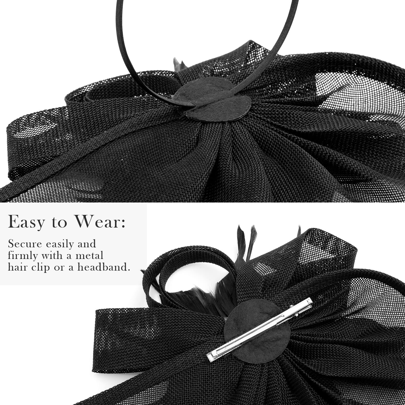 AQOKKA Women Fascinators Hats Flower Fascinators with Headband and Clip Tea Party Headwear for Women and Girls
