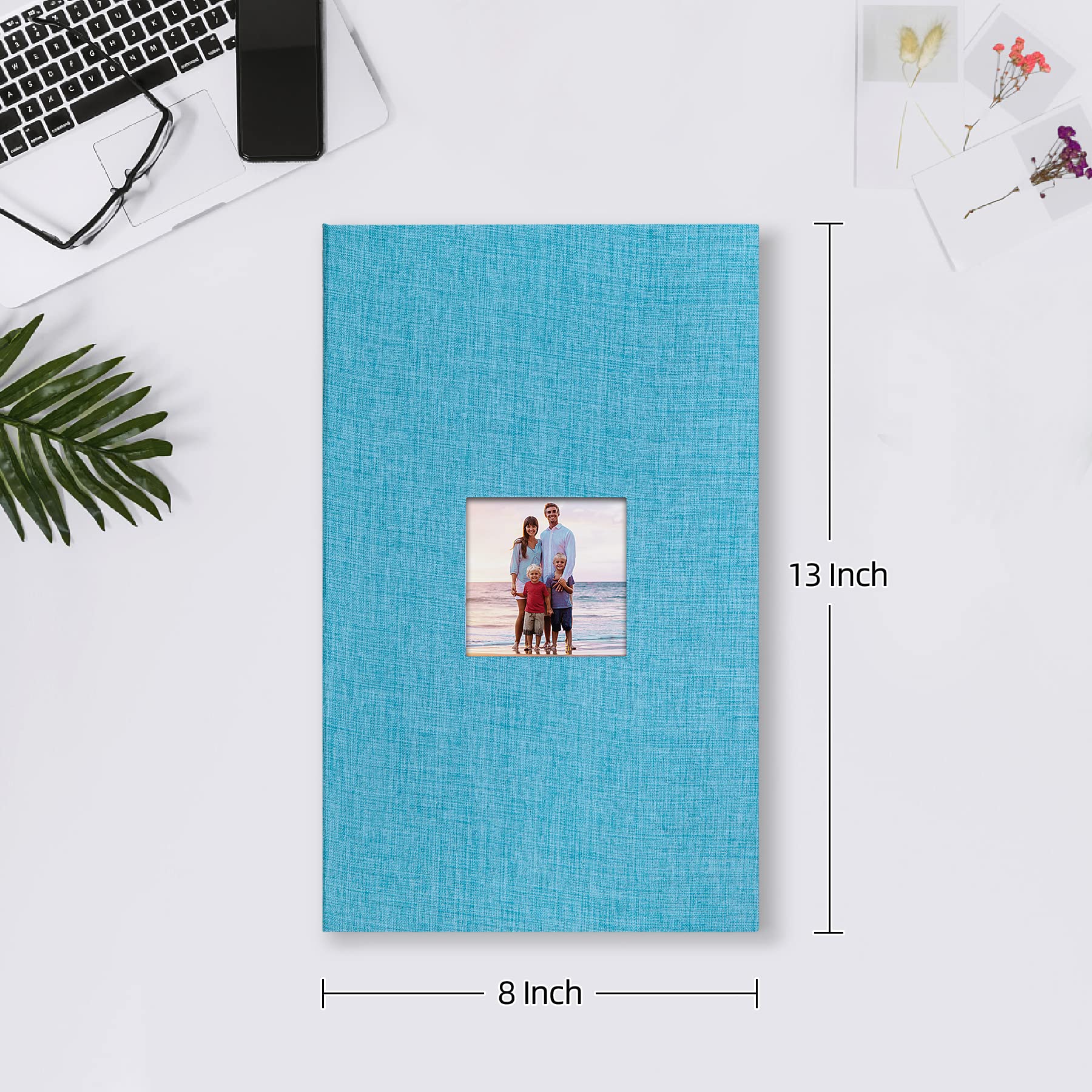 Mublalbum Small Photo Album 4x6 100 Photos Linen Cover Picture Book with Horizontal Pockets for Wedding Family Anniversary and Baby (Beige)