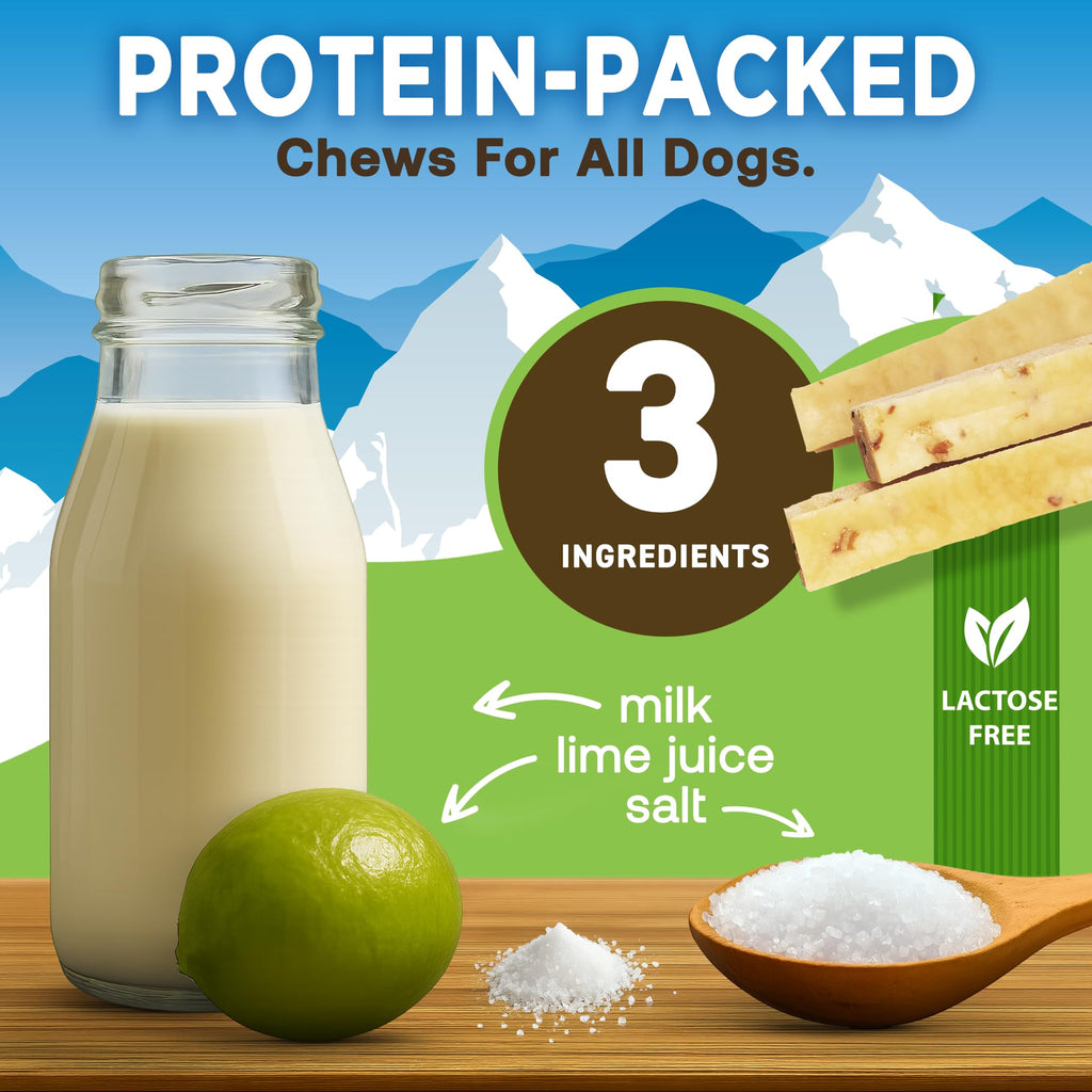 EcoKind Yak Cheese Himalayan Dog Chews, Yak Chews for Small Dogs, Long Lasting Bone for Aggressive Chewers, Only 3 Ingredients, Natural High Protein Treat, No Additives, Lactose Free, Small - 16 Chews