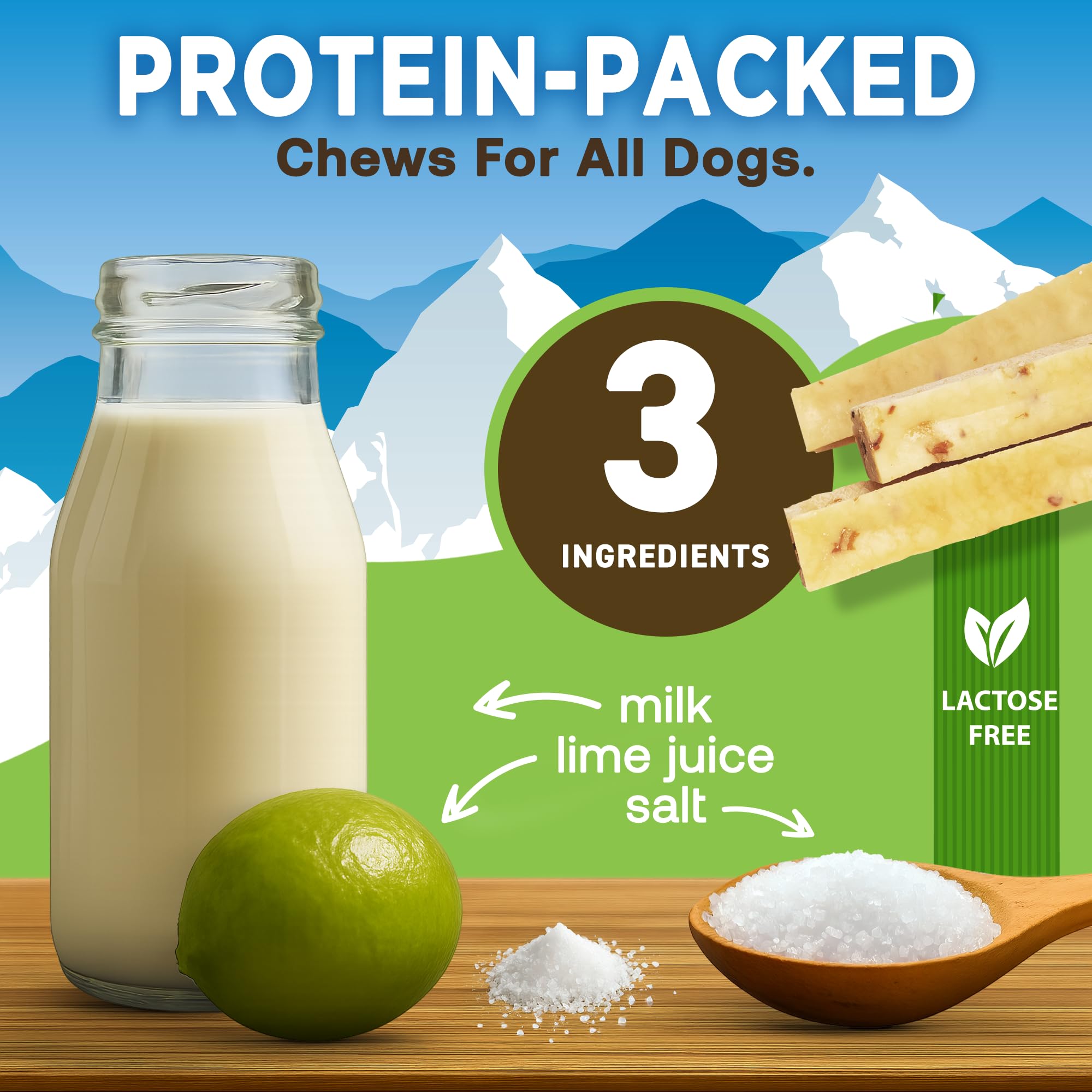 EcoKind Yak Cheese Himalayan Dog Chews, Yak Chews for Small Dogs, Long Lasting Bone for Aggressive Chewers, Only 3 Ingredients, Natural High Protein Treat, No Additives, Lactose Free, Small - 16 Chews