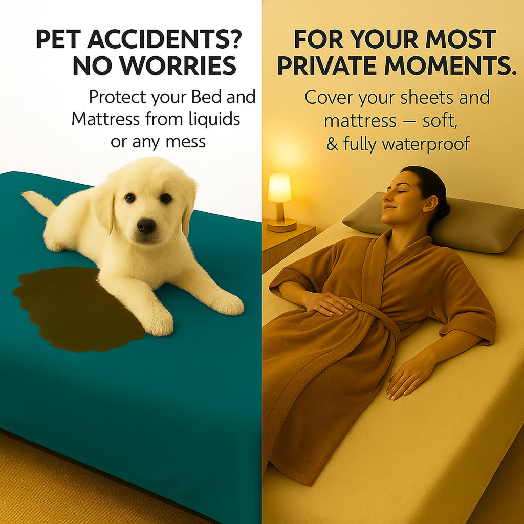 Waterproof Blanket for Bed & Couch Protection, Reddish/Green, 80"x90" | High-Density Heavy-Duty Material – Ultra-Soft & Durable Soft Fleece, Leakproof, Reversible, Silent No-Crinkle Design