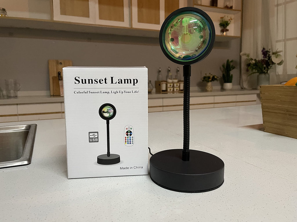 JIMEI Sunset Lamp Led Lights for Bedroom Aesthetic Room Decor Night Light Living Room Sun Sunlight Projector Christmas Decorations Gifts Party Orange