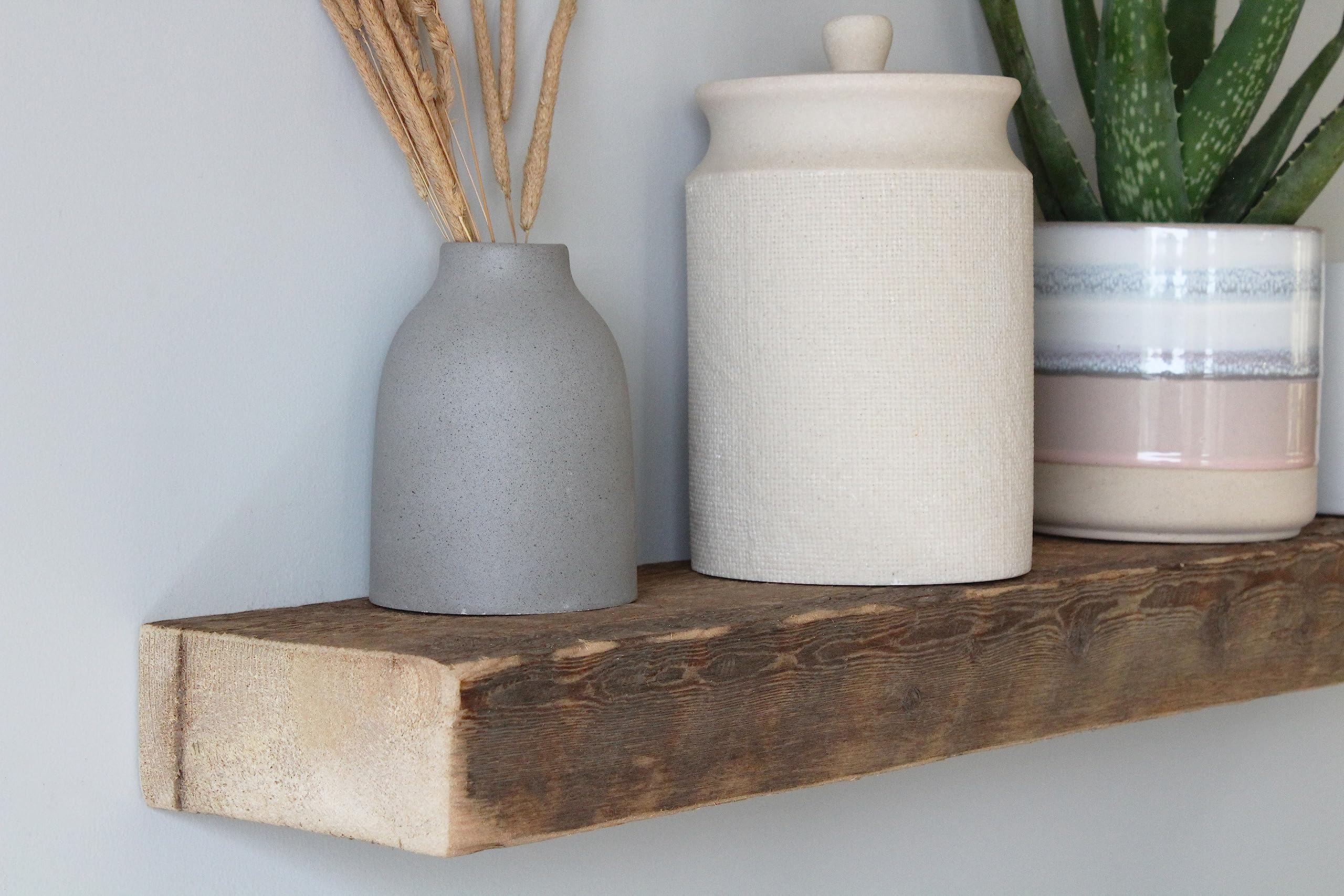 Urban Legacy Reclaimed Barnwood Planks | Floating Shelves for Wall w/Flush Mount Shelf Bracket Set Included | Set of 2 (Coffee Bean, 18"x 4.5"x 2")