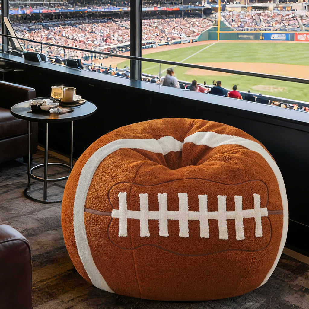 Sports Baseball Bean Bag Chair - Luxurious Bean Bag Chairs for Kids Teens Adults - Floor Sofa Couch with Filler - Plush BeanBag Furniture for Living Room Bedroom College Dorm - 32 Inch