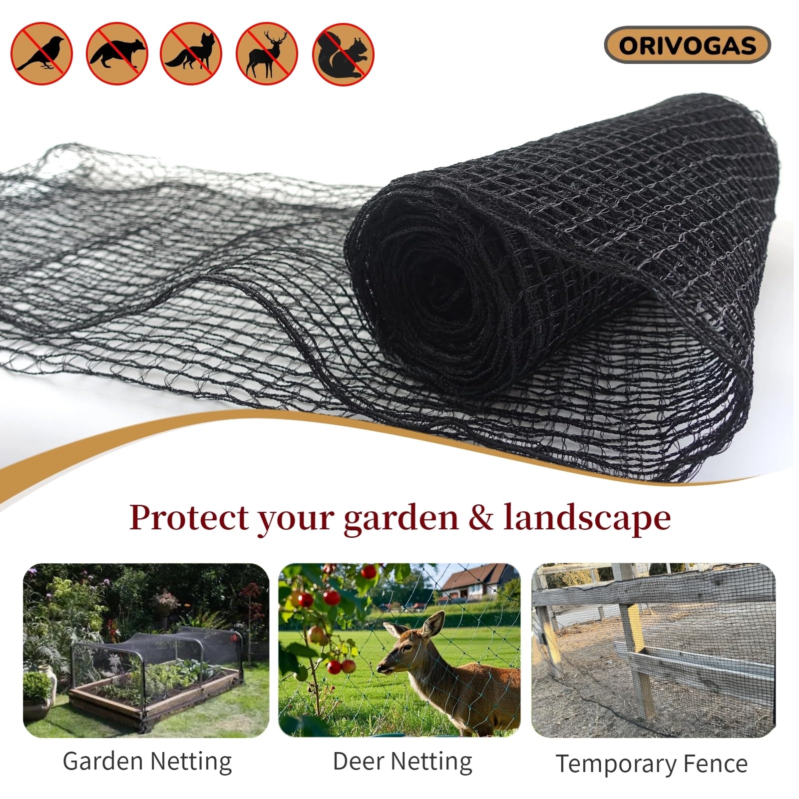 Plastic Mesh Fence Deer Fencing 4x25ft,Reinforced Edges,55gsm Heavy Duty Temporary Fence,Ideal for Garden Netting,Animal Barrier,Safety Netting, Fruit Plant Protection, Black