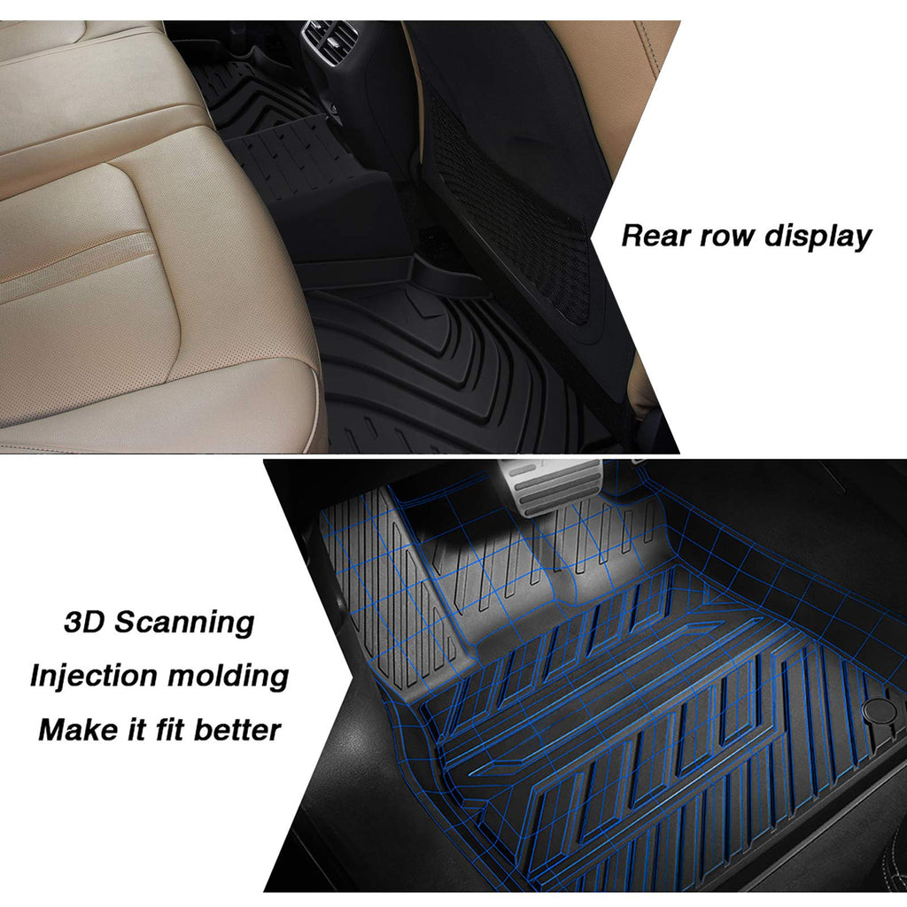 KUST Floor Mats & Trunk Cargo Mat for Toyota RAV4 2019-2025, All Weather Rear Trunk Cargo Liner for RAV4 Accessories TPE Rubber Raised Edge 4PCS