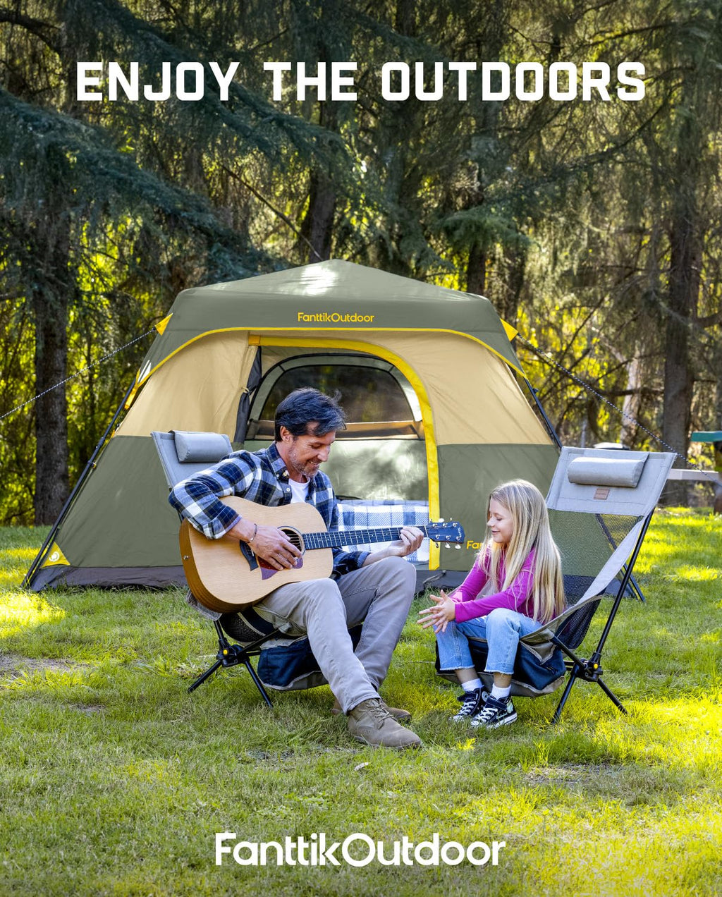 FanttikOutdoor Camping Tent 4/6/8/10 Person Instant Cabin Tent Setup in 60 Seconds with Rainfly & Windproof Portable with Carry Bag for Family Camping & Hiking, Upgraded Ventilation, Navy Blue