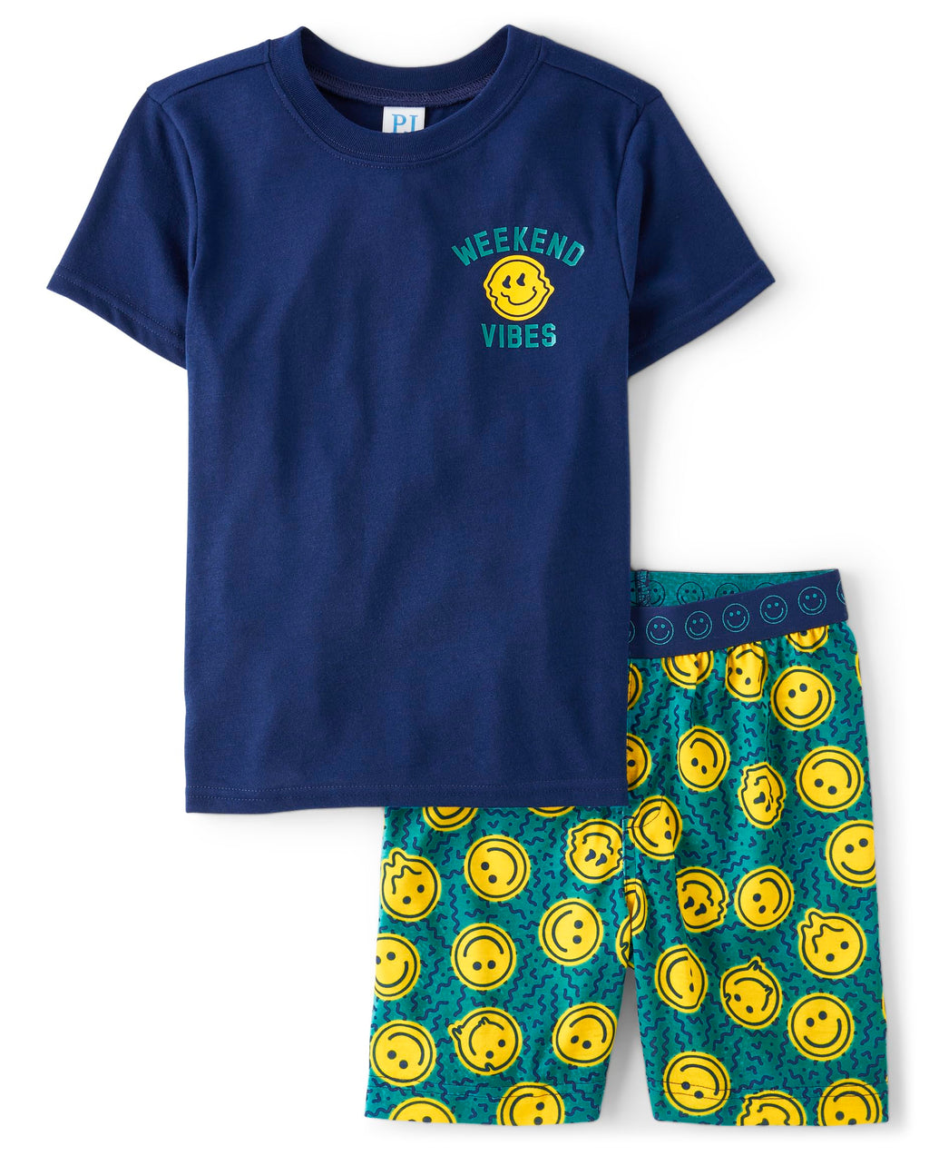 The Children's Place boys Short Sleeve Top and Shorts,2 Piece Pajama Set