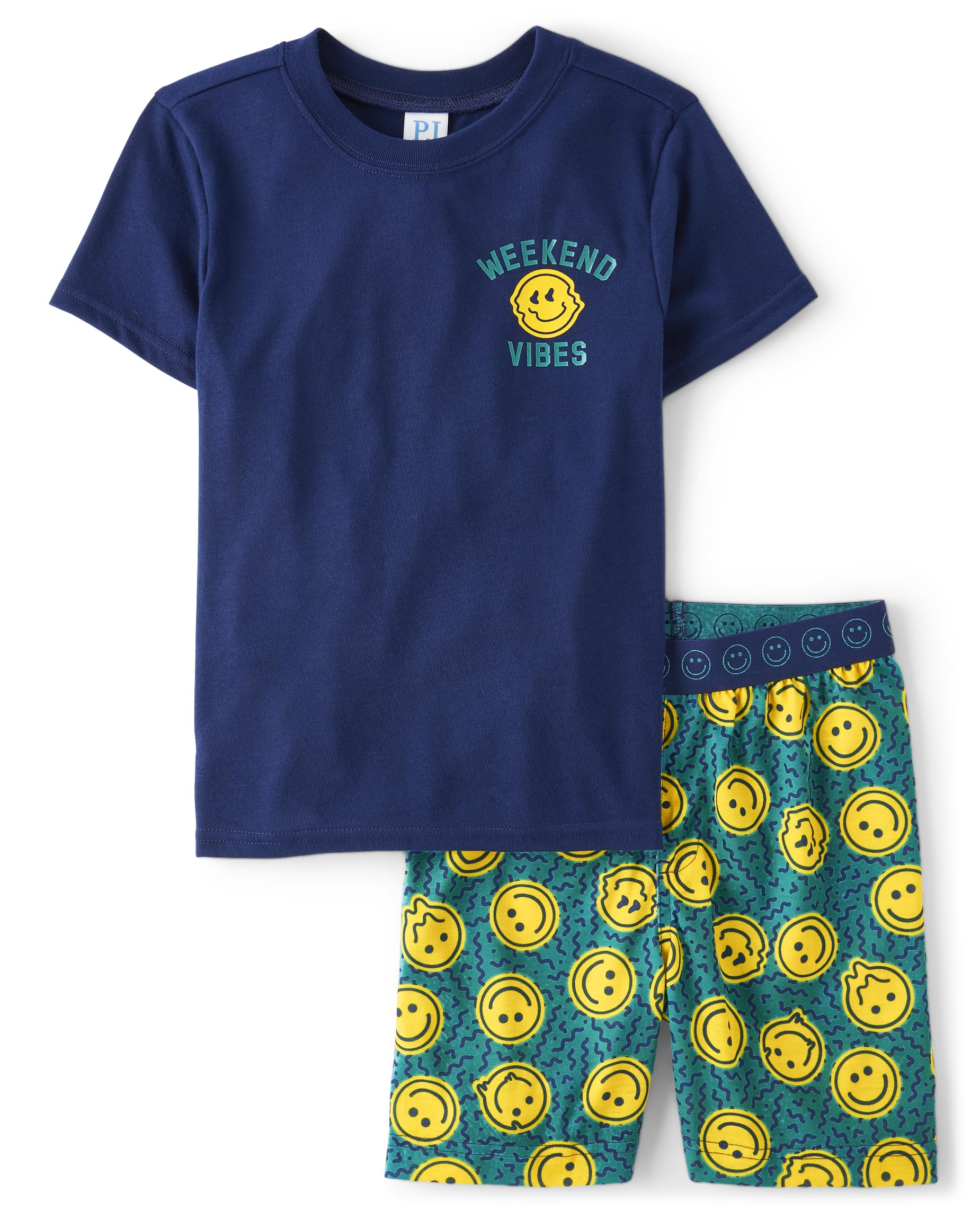 The Children's Place boys Short Sleeve Top and Shorts,2 Piece Pajama Set