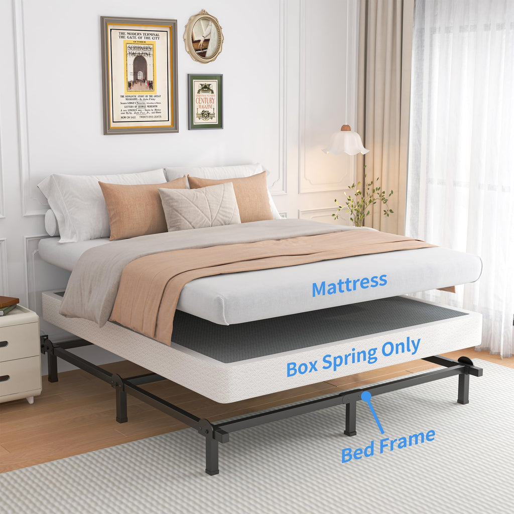 ROIL 10 Inch Twin Box Spring, Heavy Duty Metal Box Spring Mattress Foundation with Fabric Cover, 3500lbs Max Weight Capacity, Easy Assembly, Noise Free, Non-Slip