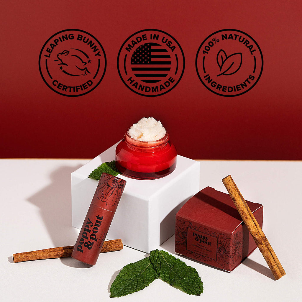Poppy & Pout Blood Orange Mint Jumbo Lip Balm | All Natural Lip Balms & Moisturizers | Hydrates with Beeswax, Vitamin E, Organic Coconut Oil | Cruelty-Free | Lip Balm in Recyclable Cardboard Tube