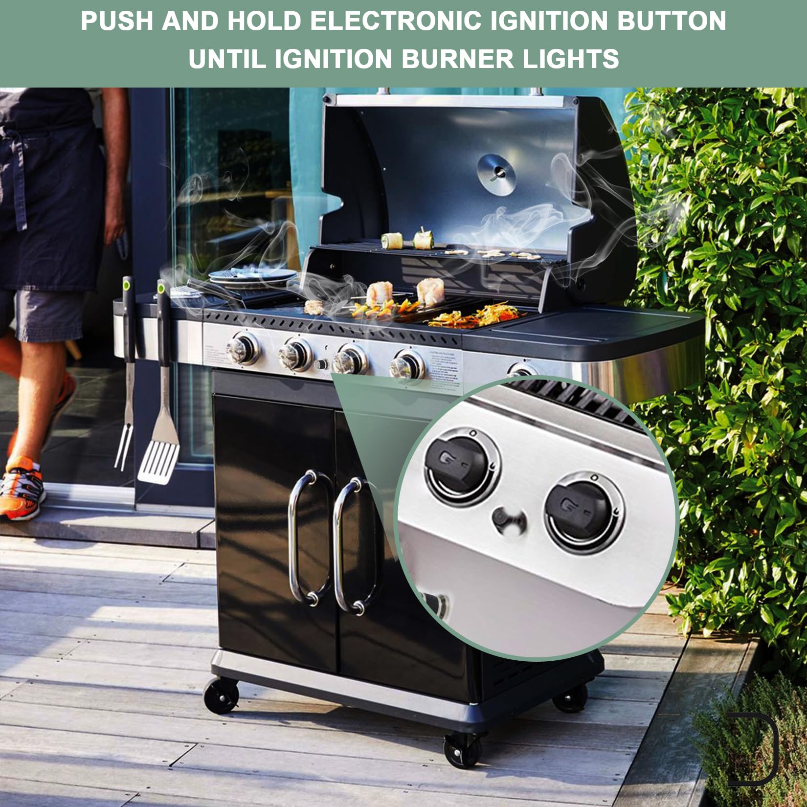 GasSaf Spark Generator 1 Outlet Push Button Electronic Igniter Ignitor Gas Grill Replacement for Broil King, Broil-Mate, Sterling, Jackson, Napoleon, Silver Chef, BBQ Pro, BBQ Tek and Others