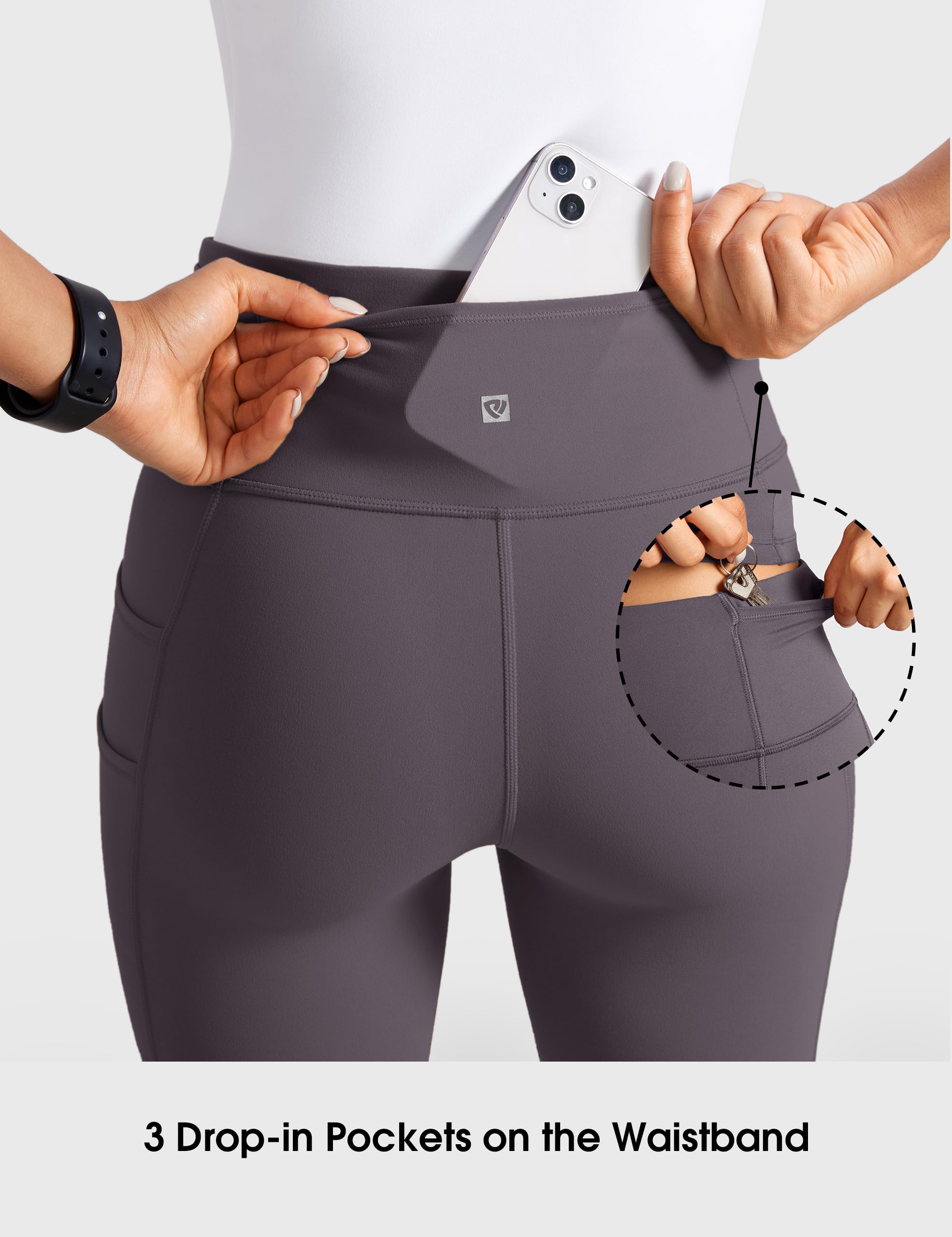 Womens High Waisted Medical Flare Scrub Pants 31" - 7 Pockets Wide Leg Bootcut Yoga Scrub Leggings Work Pants