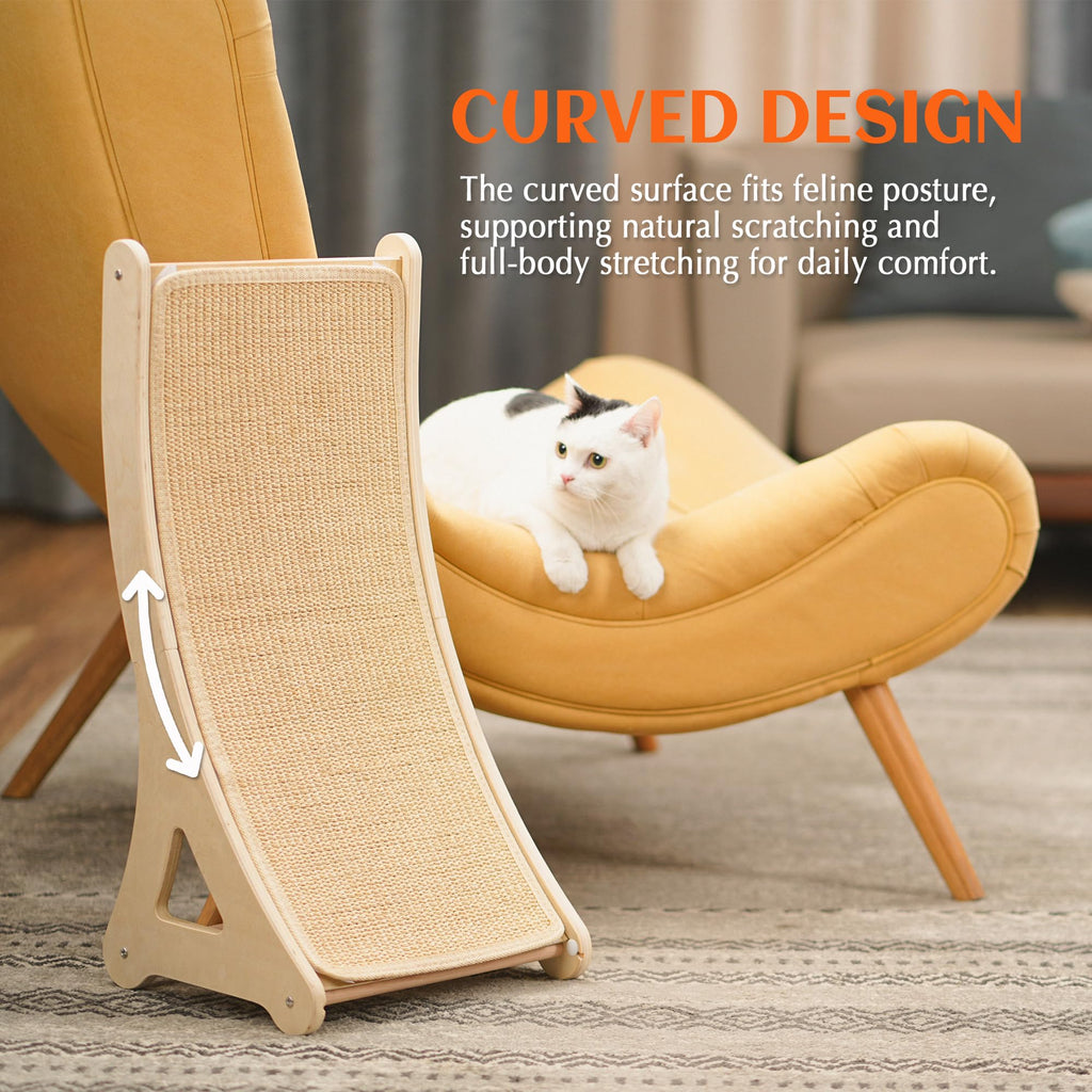 PETKARAY Couch Corner Cat Scratcher, 28.5" Sisal Scratching Post for Cats | Corner Wall Scratch Pad for Furniture Protection, Large Vertical Cat Scratching Post with Plush Base