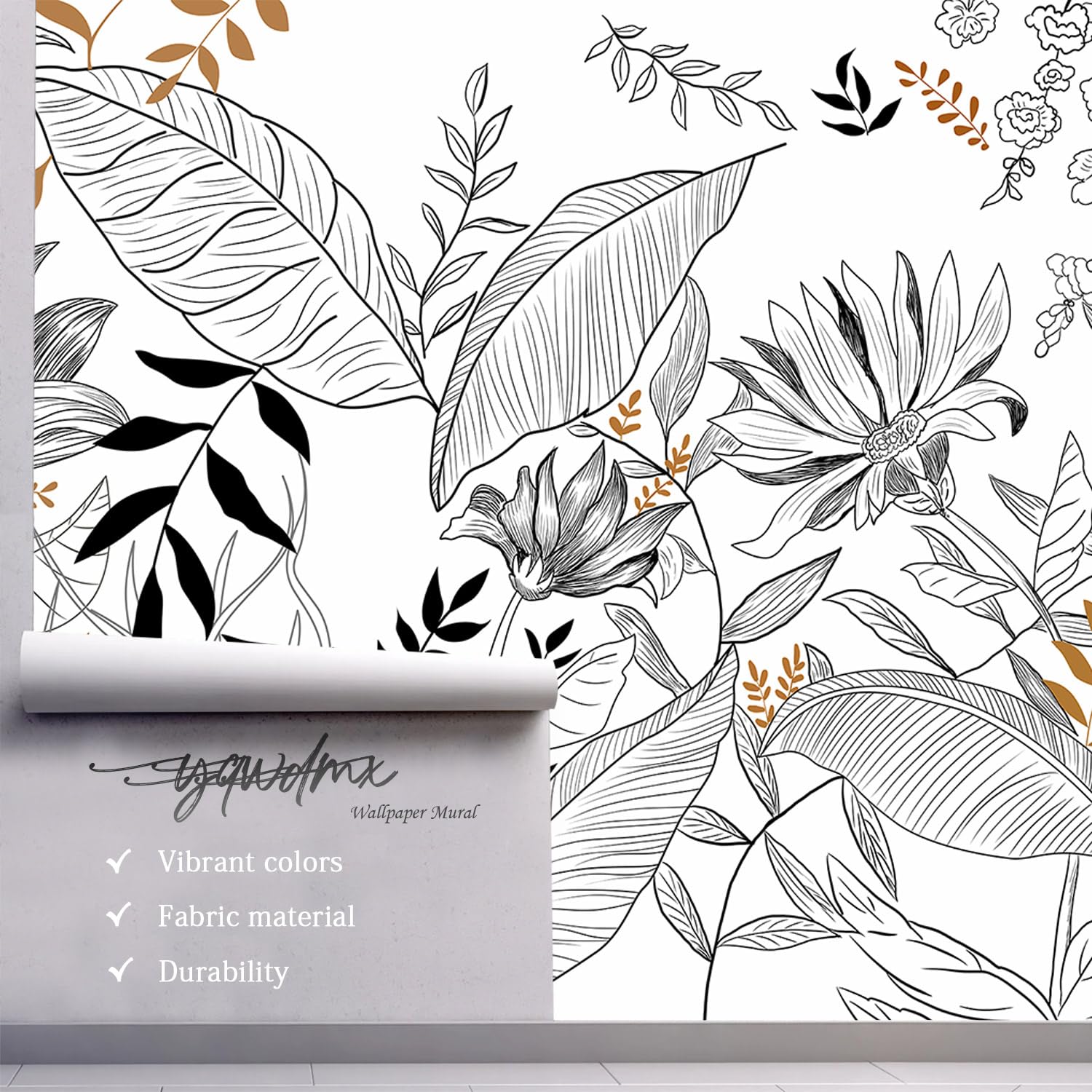 YQWDMX -Nursery Cartoon Woods Hand-Painted Animal Wallpaper Children's Room XT10 S 100" x 65"
