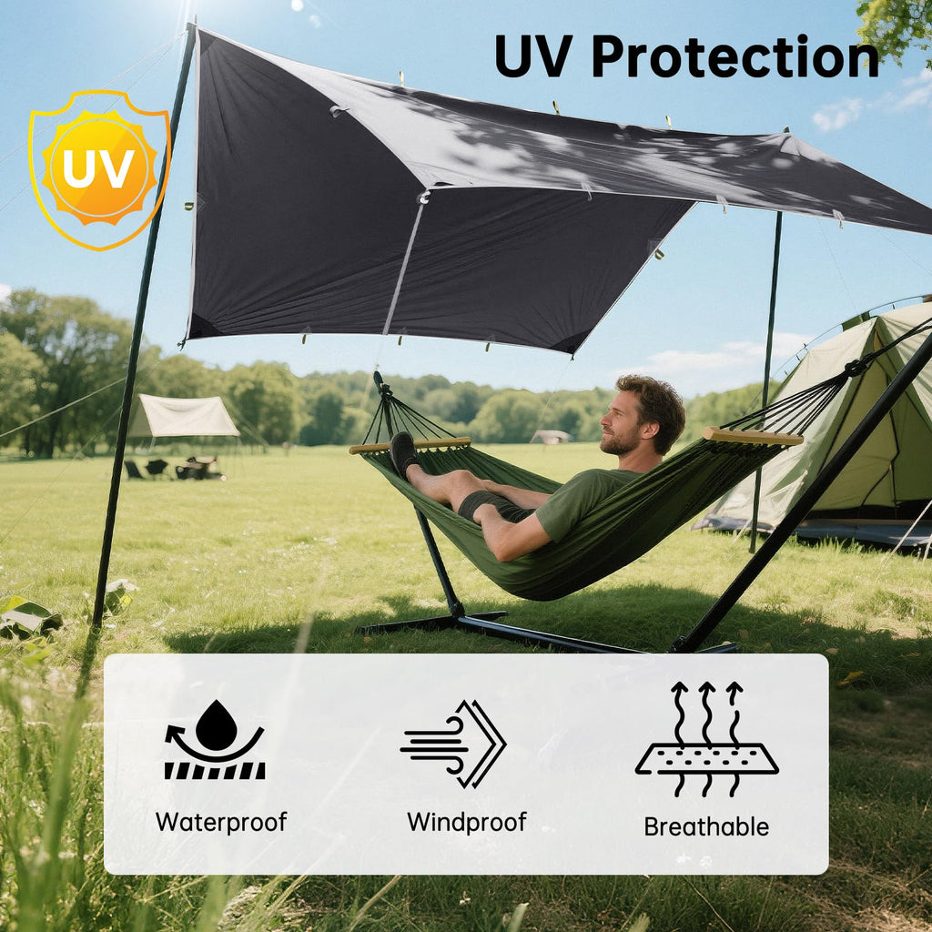 Free Soldier Waterproof Portable Tarp Multifunctional Outdoor Camping Traveling Awning Backpacking Tarp shelter Rain Tarp