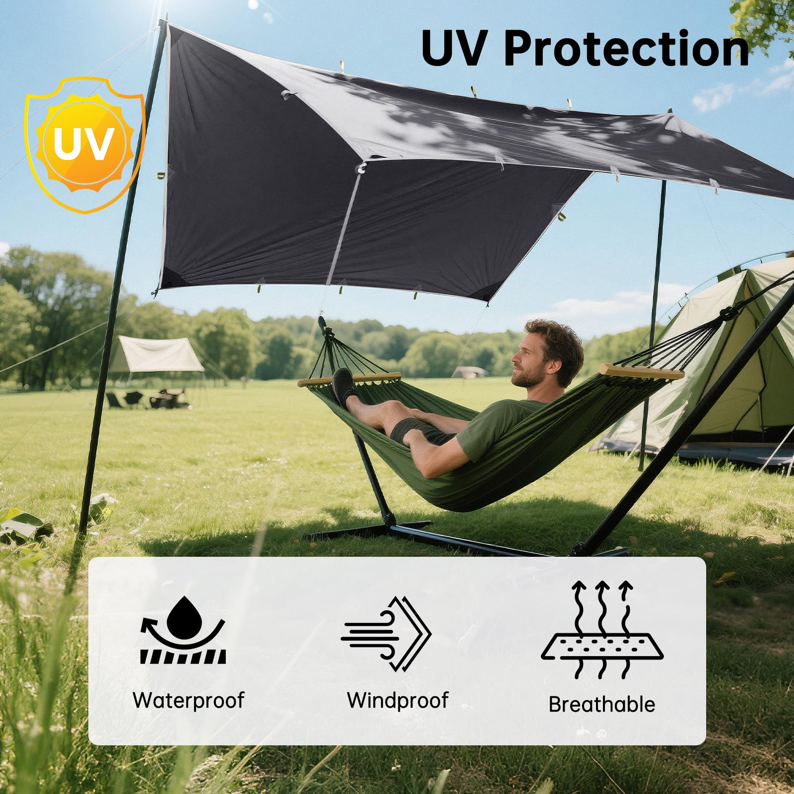 Free Soldier Waterproof Portable Tarp Multifunctional Outdoor Camping Traveling Awning Backpacking Tarp shelter Rain Tarp