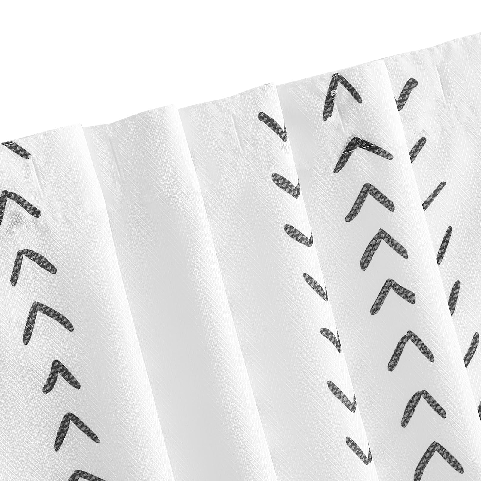 jinchan Small Stall Black and White Shower Curtain 36x72 Inches Inky Herringbone Chevron Zig Zag Waterproof Fabric Modern Farmhouse Shower Curtains for Bathroom with 7 Hooks