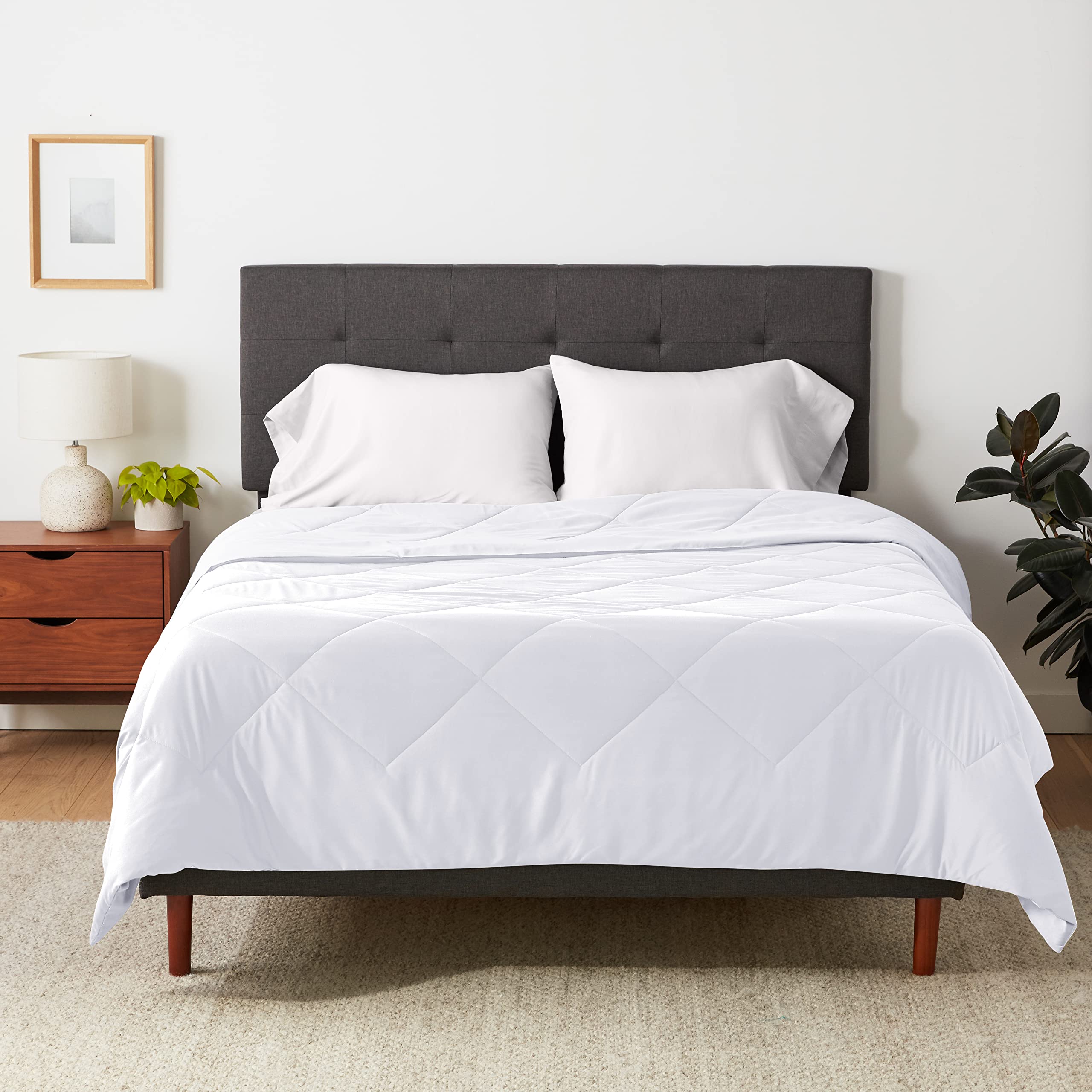 Amazon Basics Reversible Lightweight Microfiber All Season Comforter Blanket, Twin/Twin XL, Burgundy/Grey (Pack of 2)