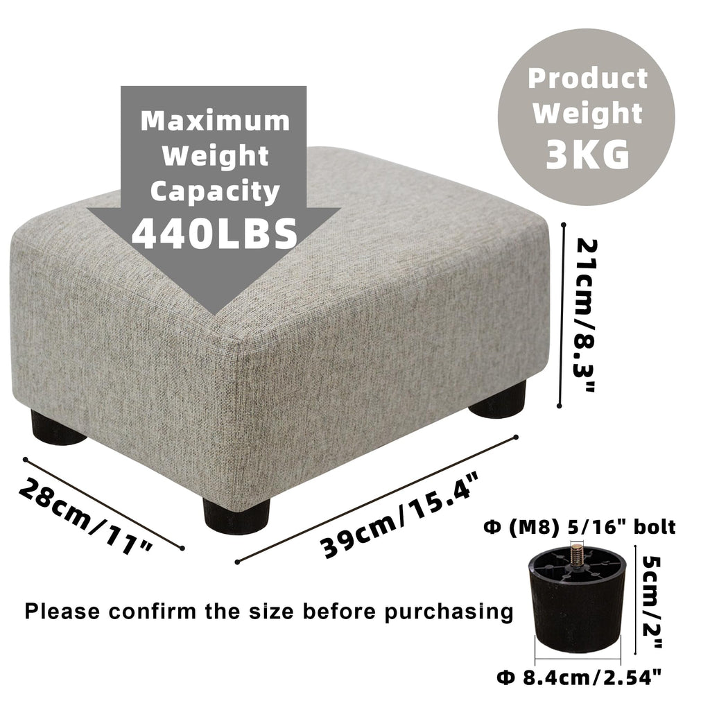 CAROLMADE Small Foot Stool Ottoman Footstool with Legs Under Desk Footrest for Living Room Bedroom and Office, Black